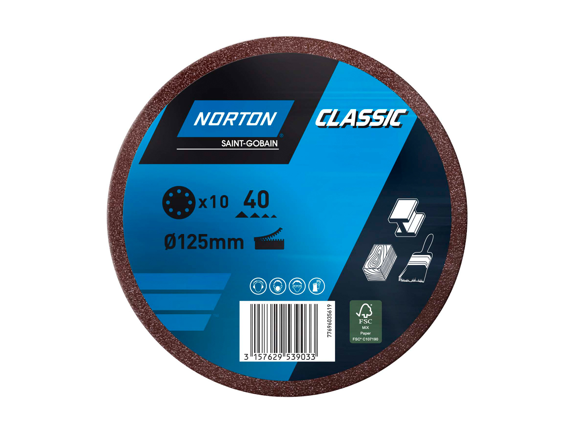 10 disques perforés PEX Ø125 grain 40 NORTON