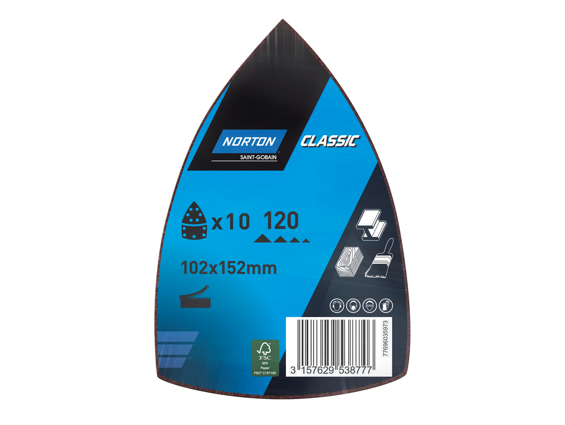 10 patins 102x152mm grain 120 NORTON