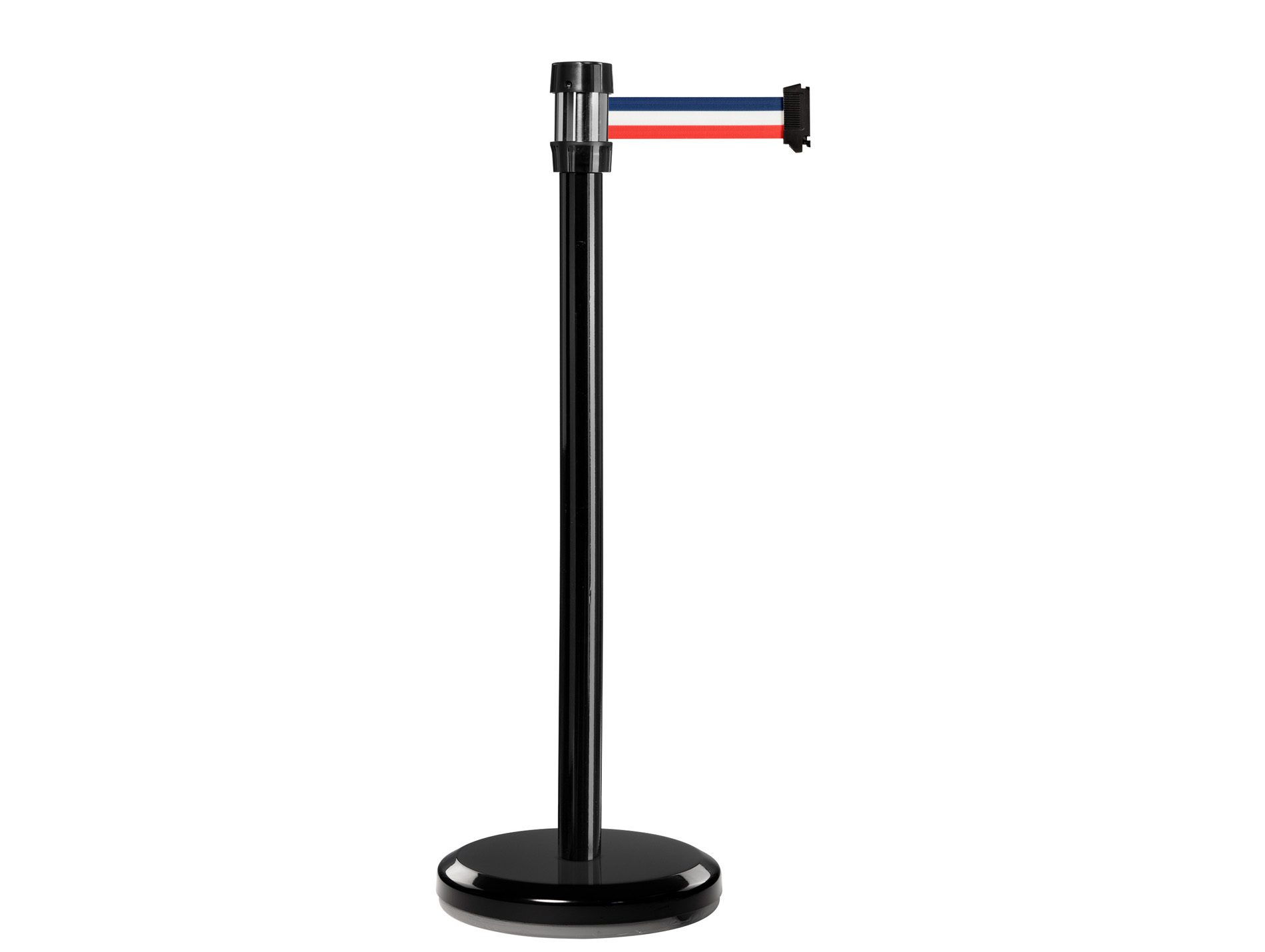 Poteau noir sangle 2m bleu/blanc/rouge