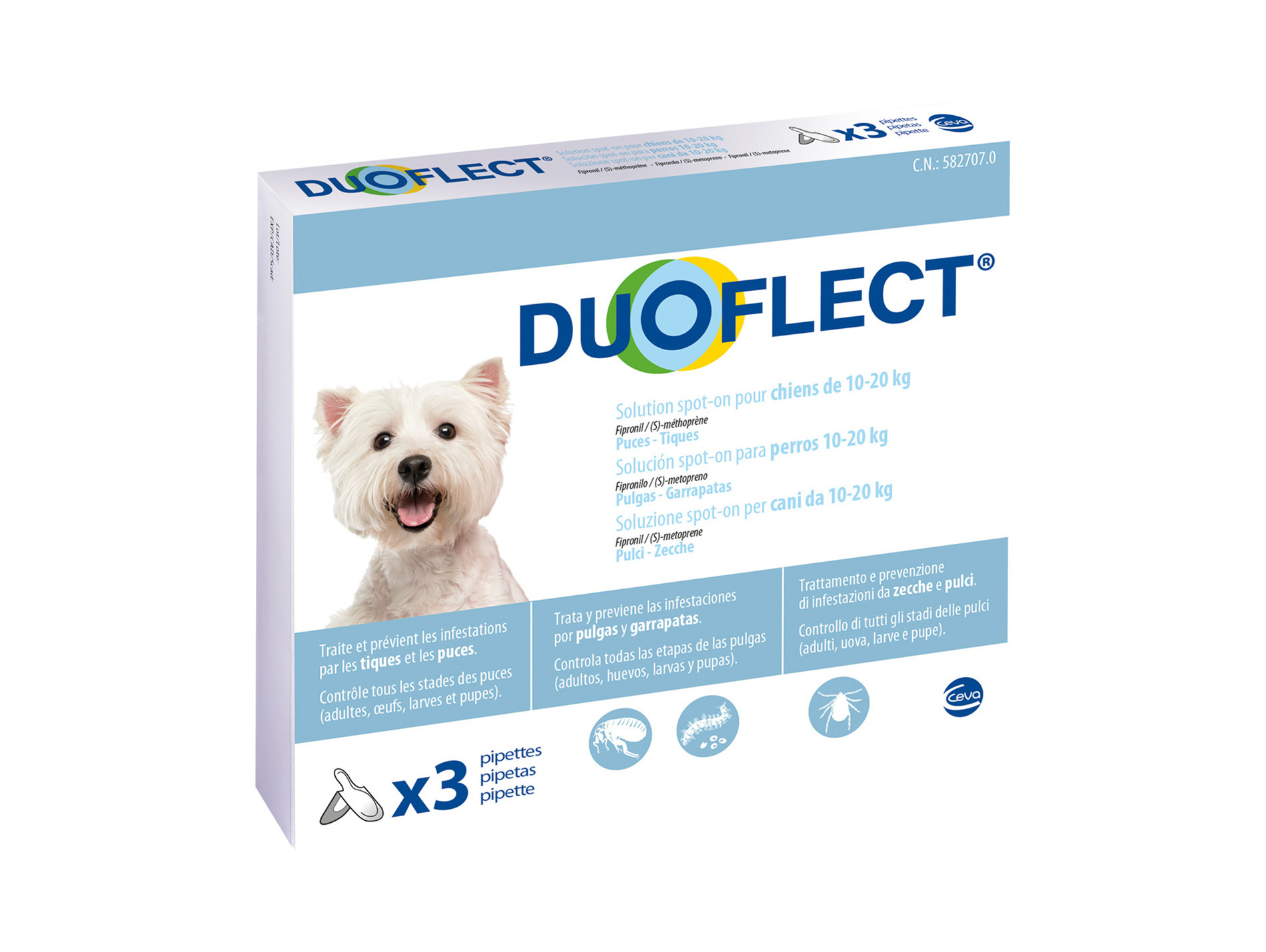 Duoflect chien 10-20kg 3 pipettes