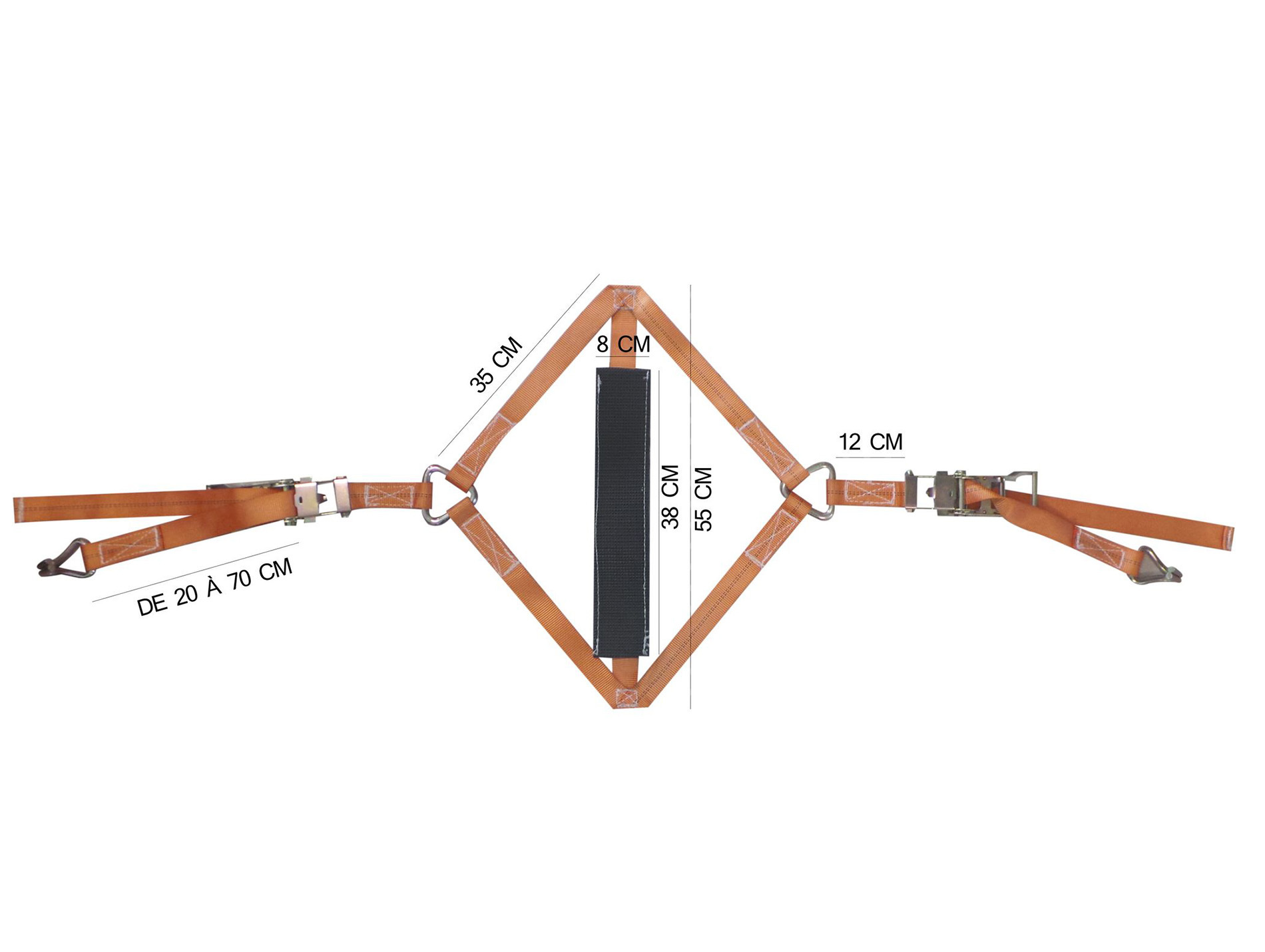 Sangle à cliquet pour roue de moto