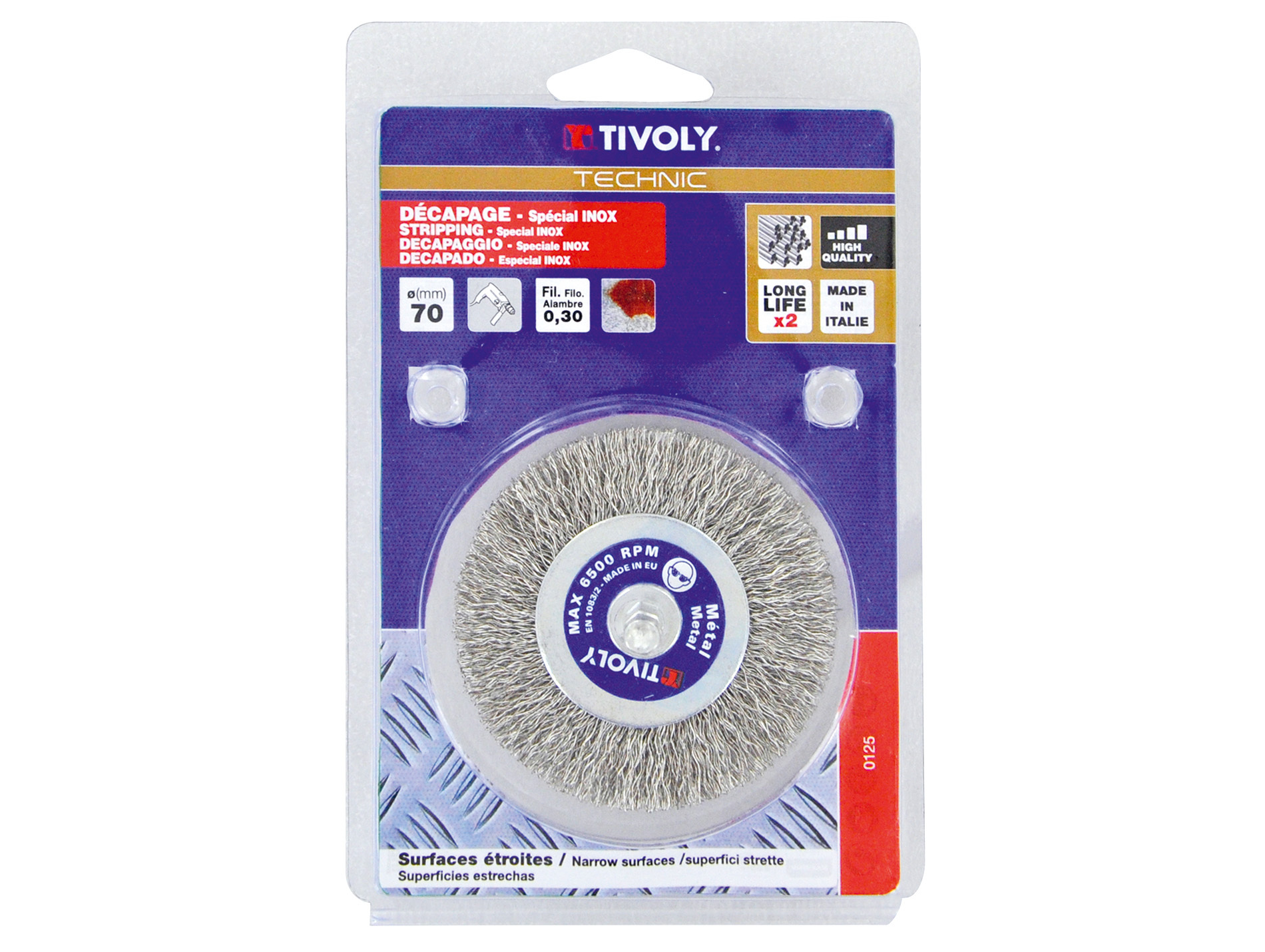 Brosse disque Technic inox TIVOLY Ø70
