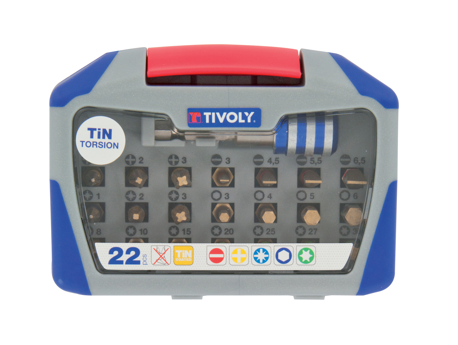 Coffret embouts de vissage Torsion Titane 22 pièces