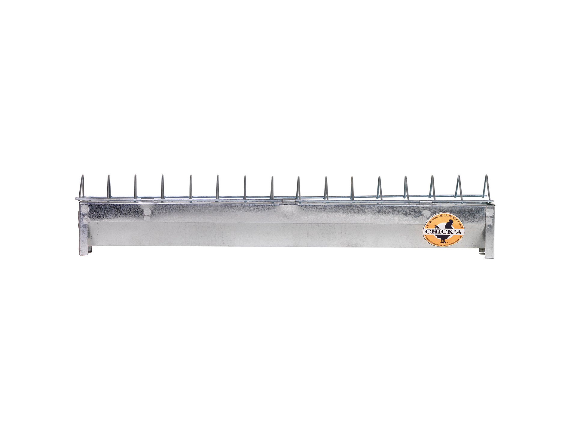 Mangeoire en acier galvanisé CHICK'A pour poussins L.50cm x l.7cm