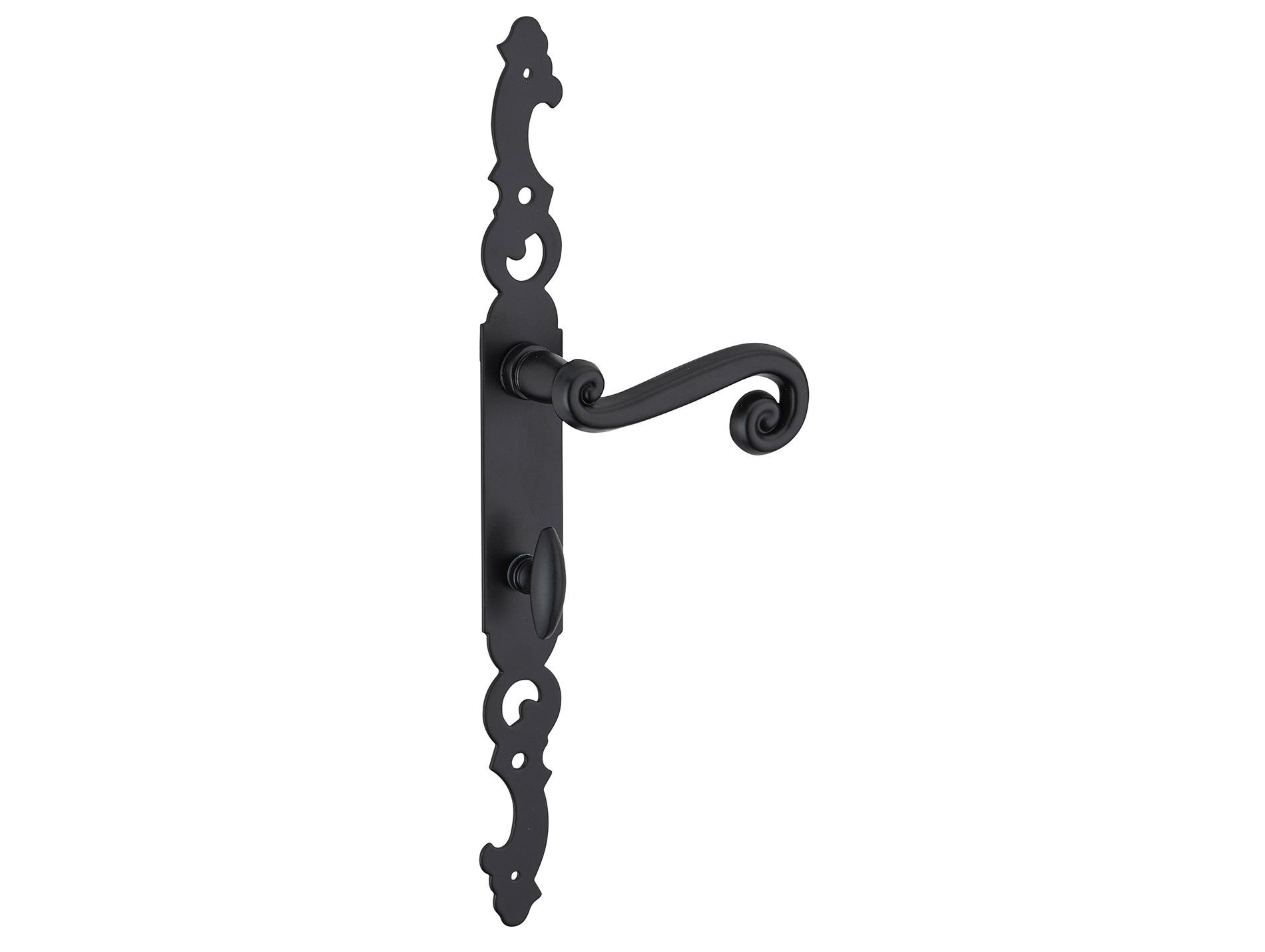 Poignée de porte Coq noir à condamnation entraxe 195mm