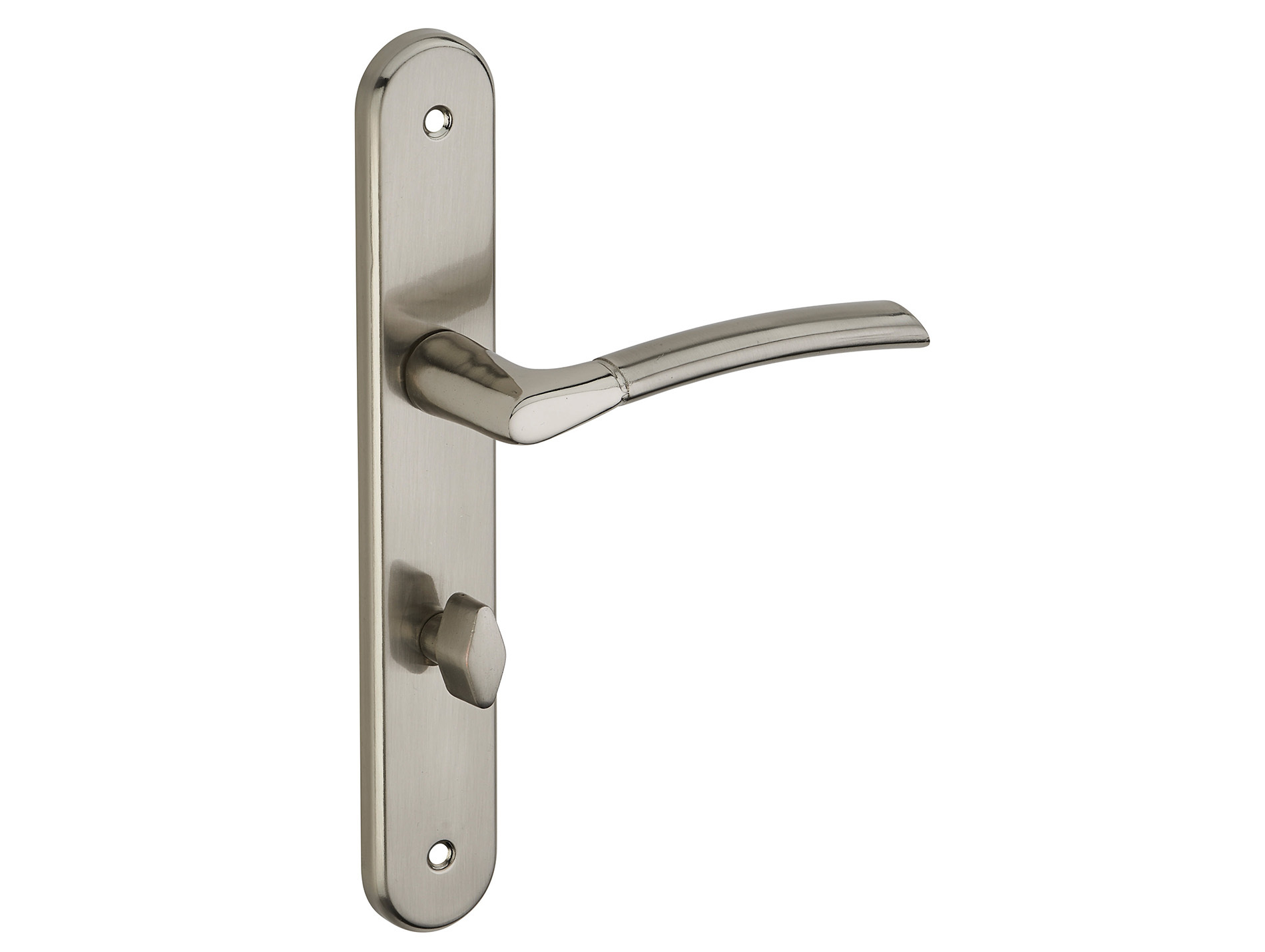 Poignée de porte Eris à condamnation entraxe 195mm nickelé brossé
