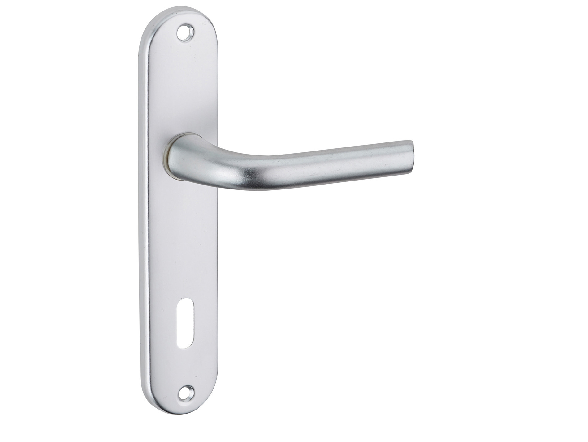 Poignée de porte Leto trou de clé entraxe 165mm argent