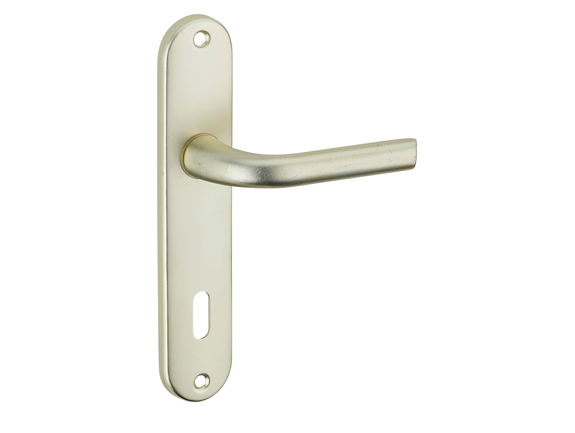 Poignée de porte Leto trou de clé entraxe 165mm champagne