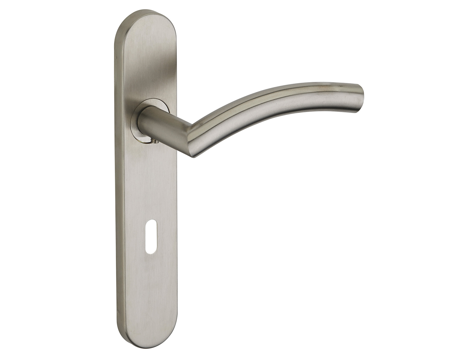 Poignée de porte Ouranus trou de clé entraxe 195mm inox