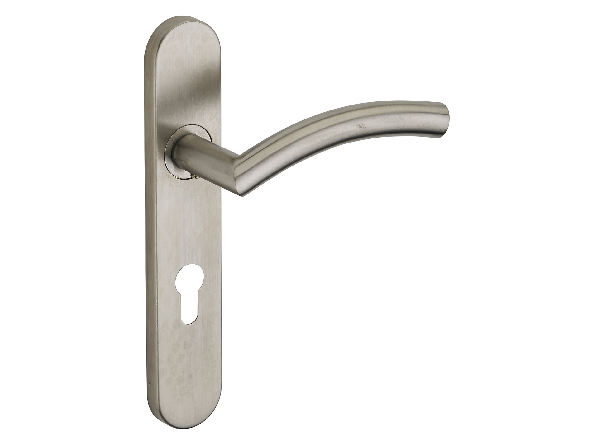 Poignée de porte Ouranus trou de cylindre entraxe 195mm inox
