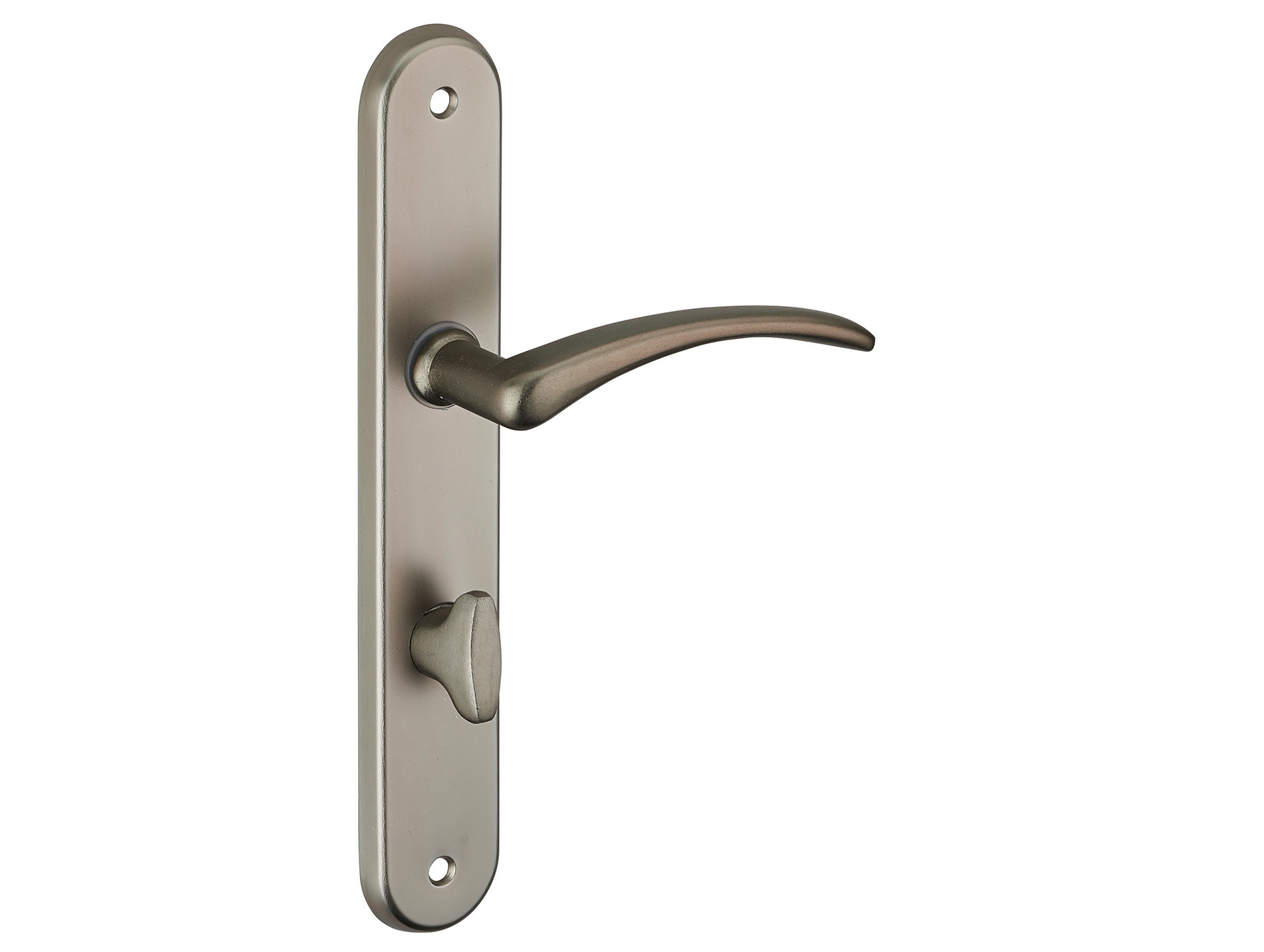 Poignée de porte Selene à condamnation entraxe 195mm nickelé satiné