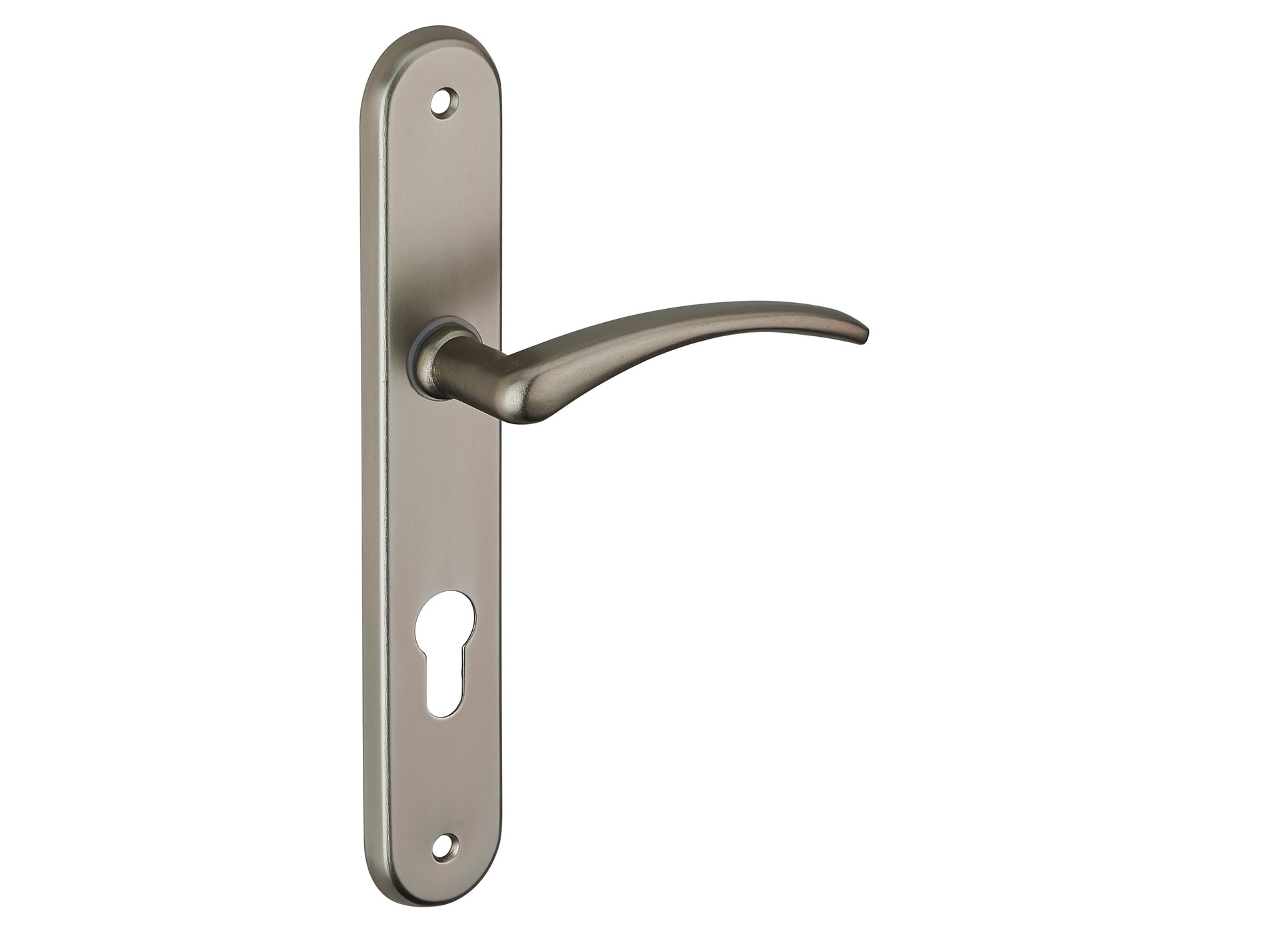 Poignée de porte Selene trou de cylindre entraxe 195mm satiné