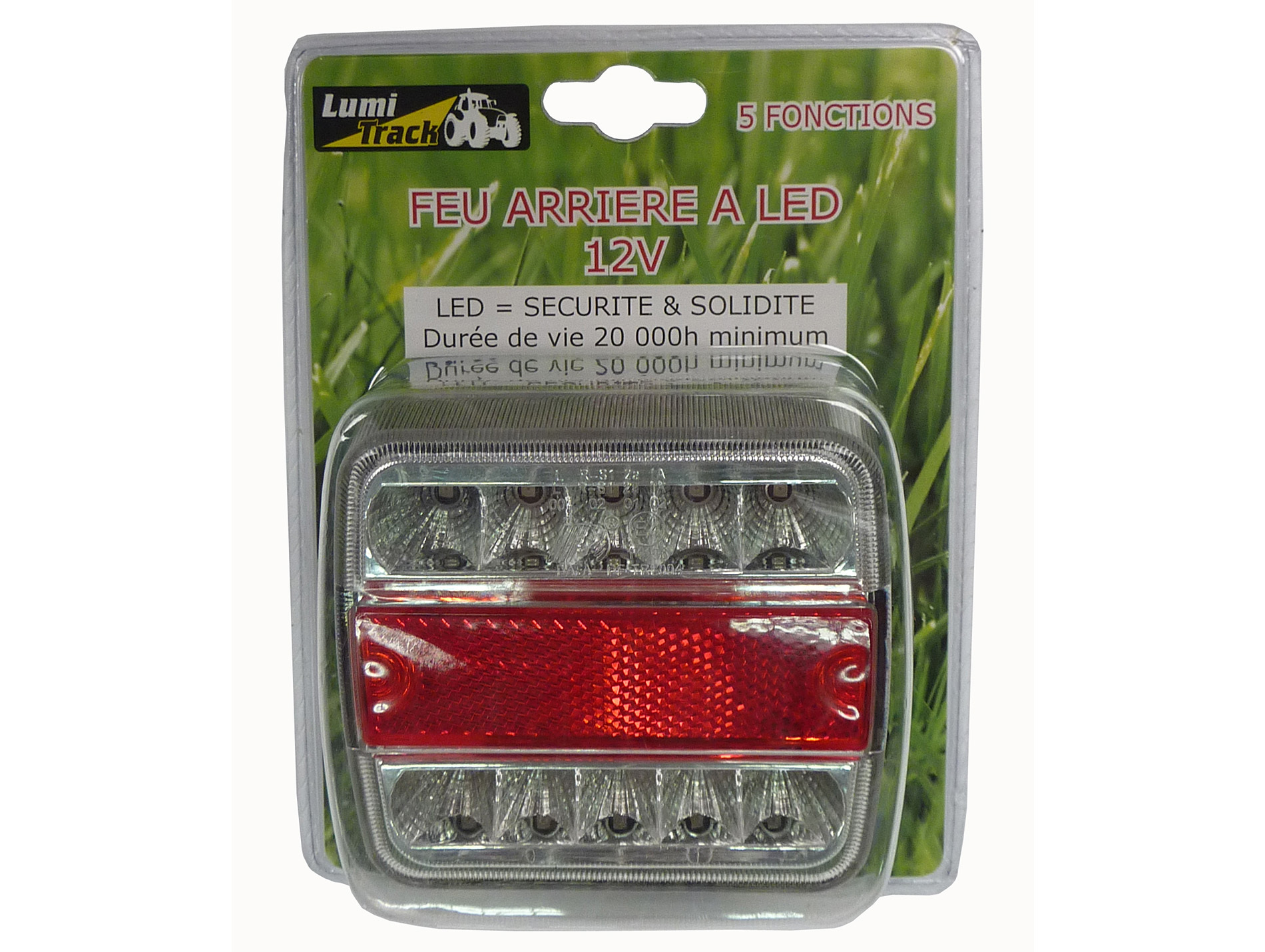 Feu arrière 5 fonctions led 100x100x40mm