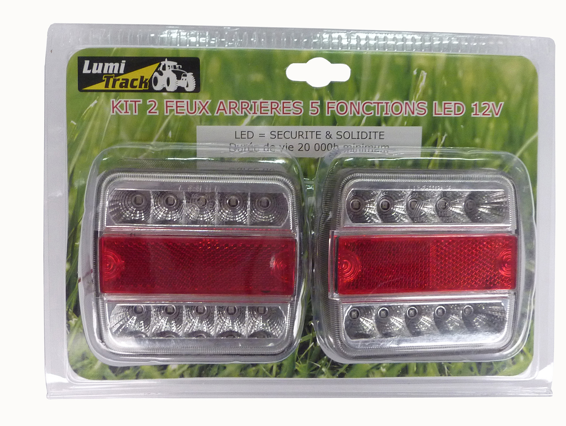 Kit feu arrière 5 fonctions led 100x100x40mm