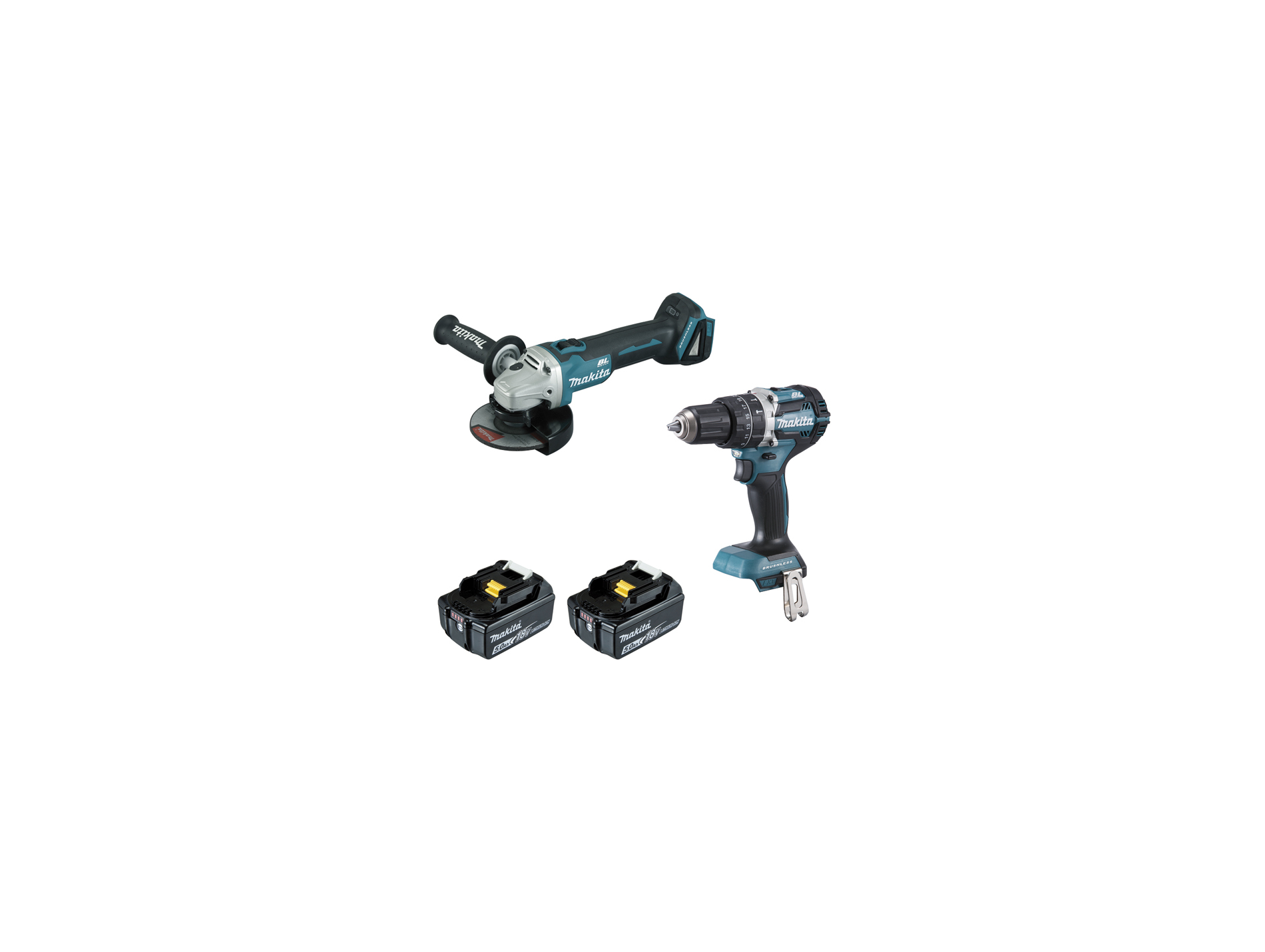 Pack MAKITA : perceuse à percussion + meuleuse sans fil 18V