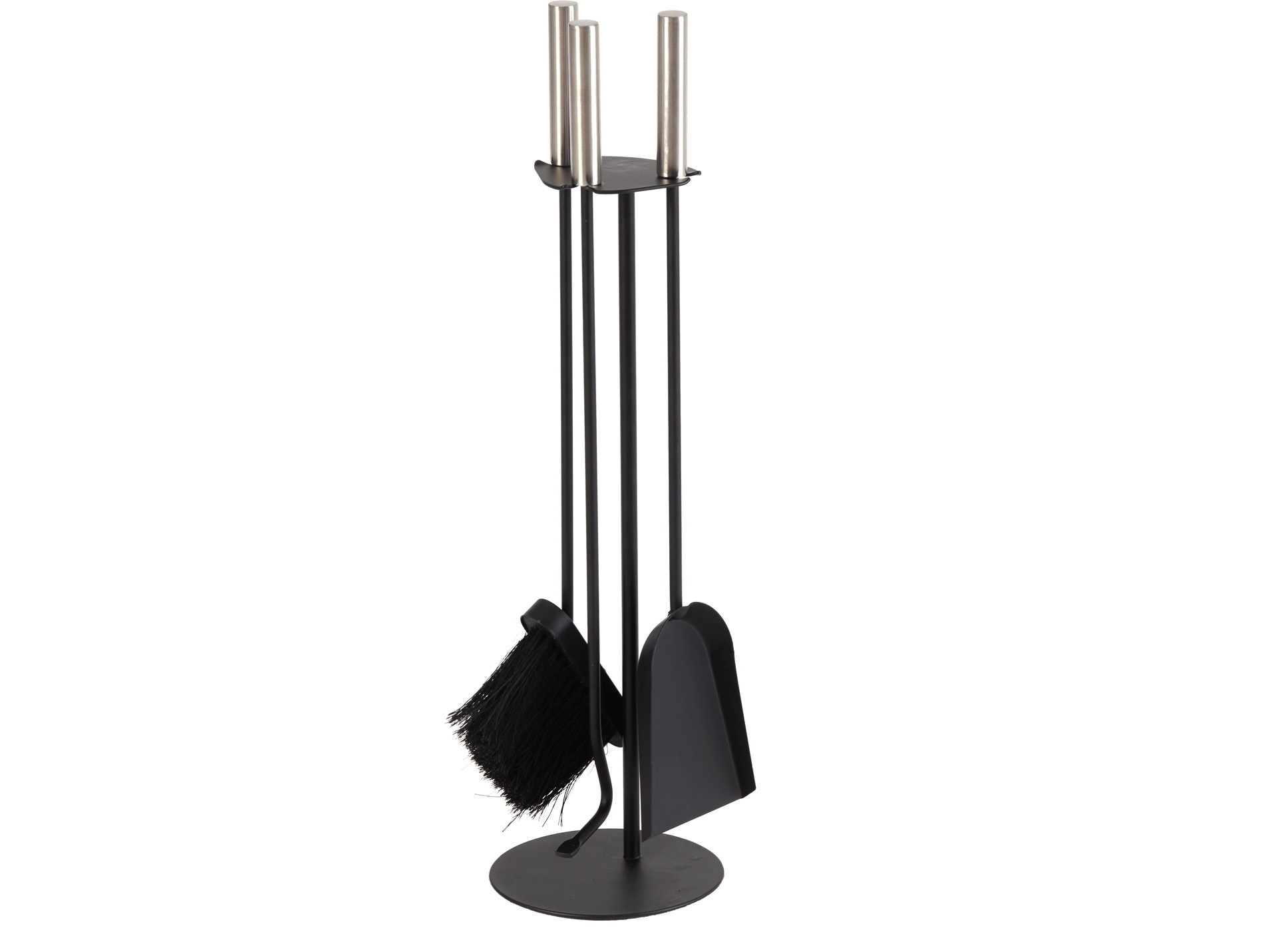Serviteur de cheminée noir Trio acier