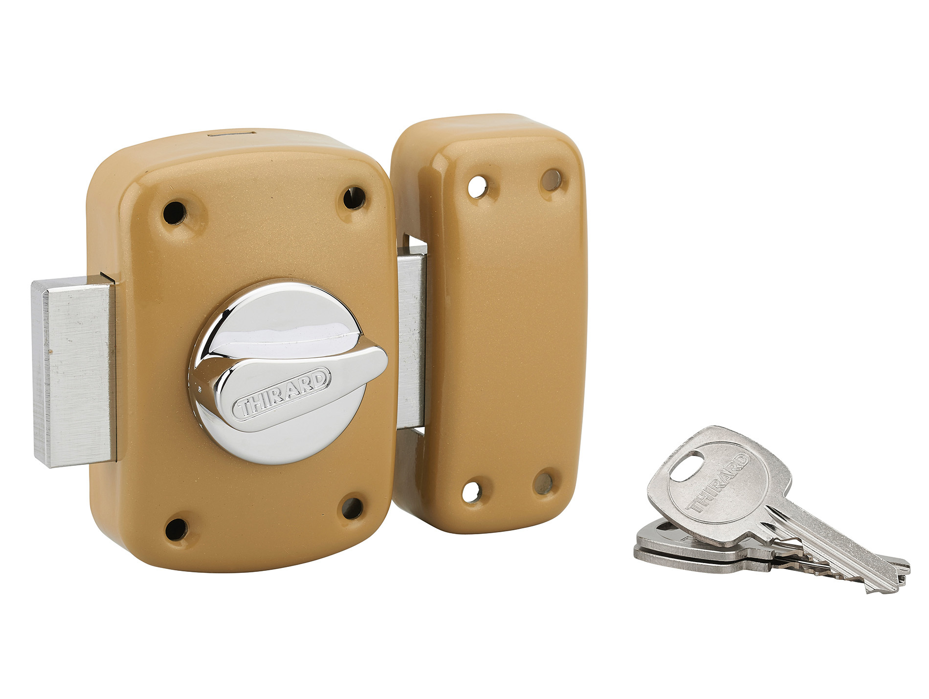 Verrou corvette à bouton et cylindre 60mm