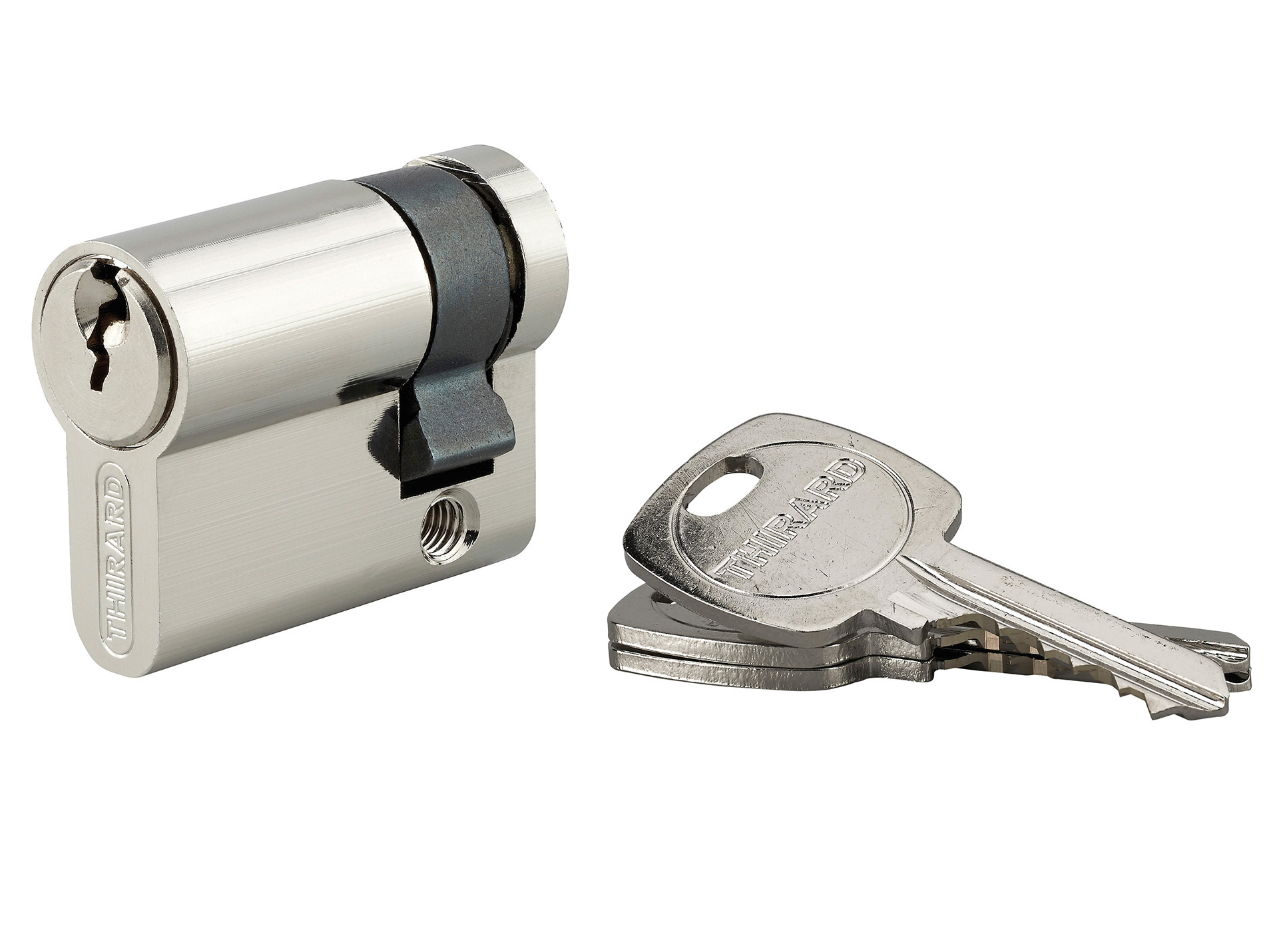 Demi cylindre de serrure 30x10 nickelé 5 goupilles