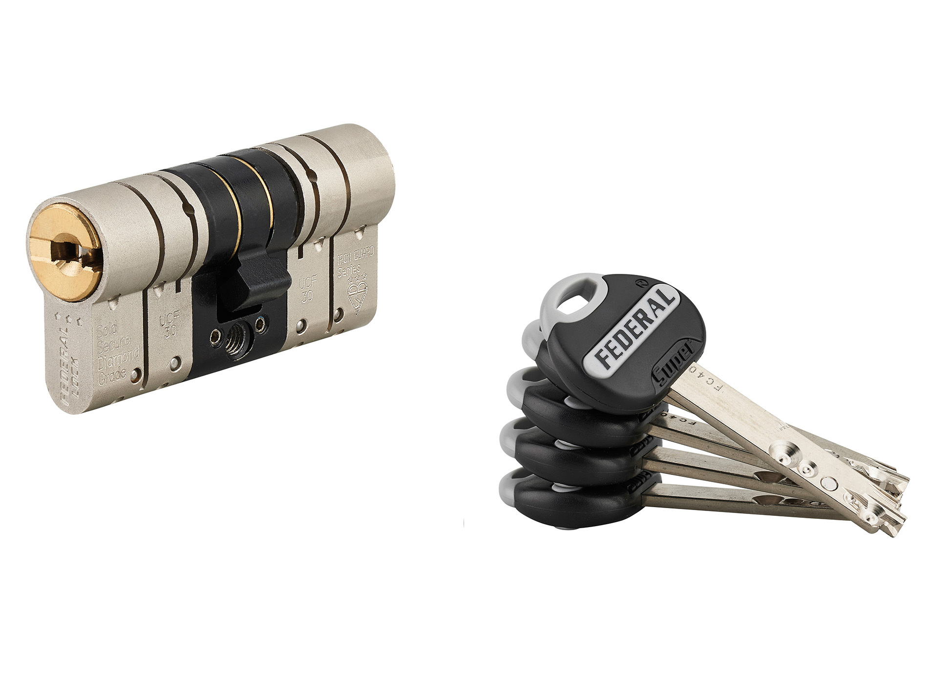 Cylindre de serrure 2 entrées 30x30