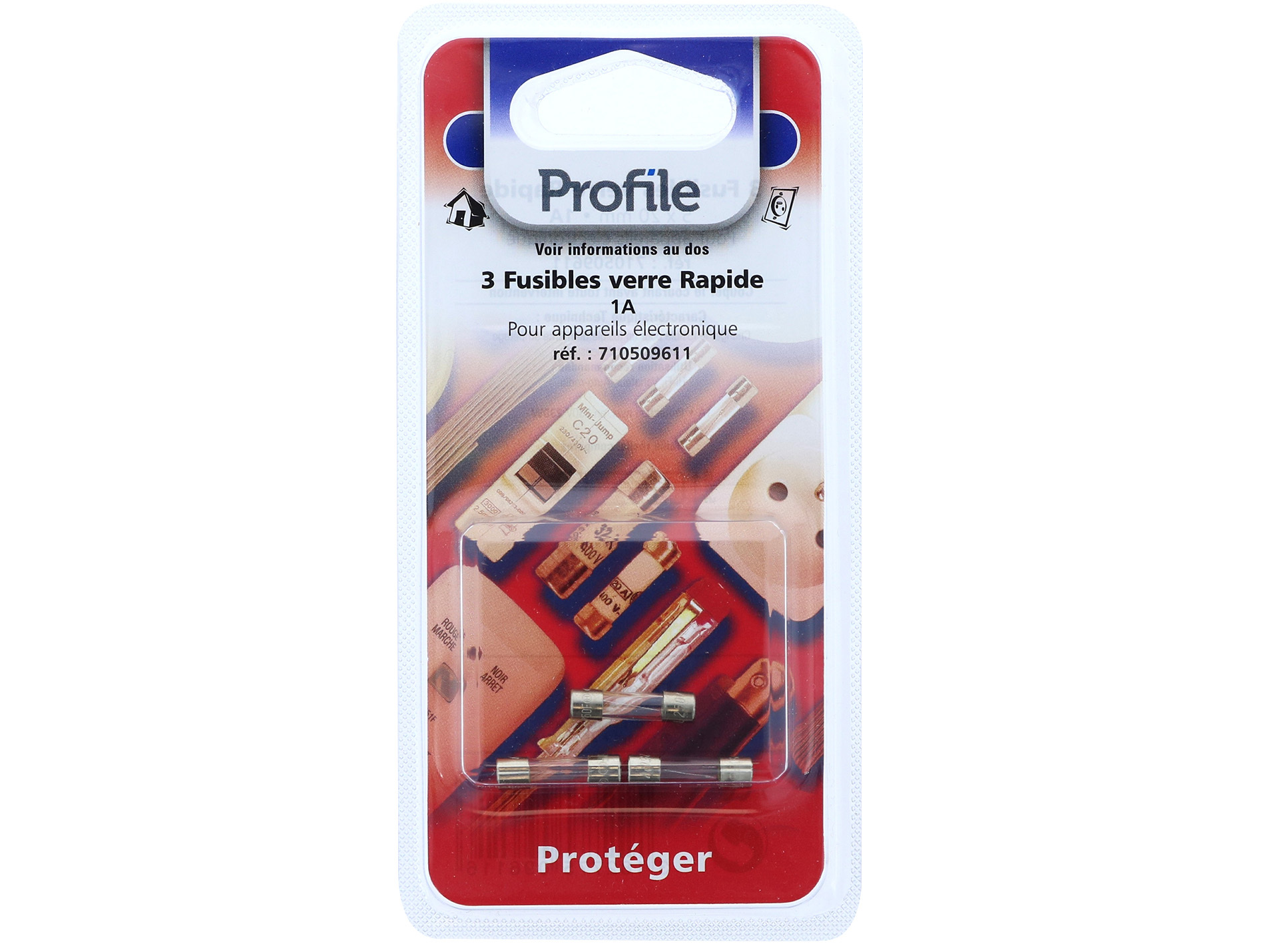 Fusible verre rapide 1A x3