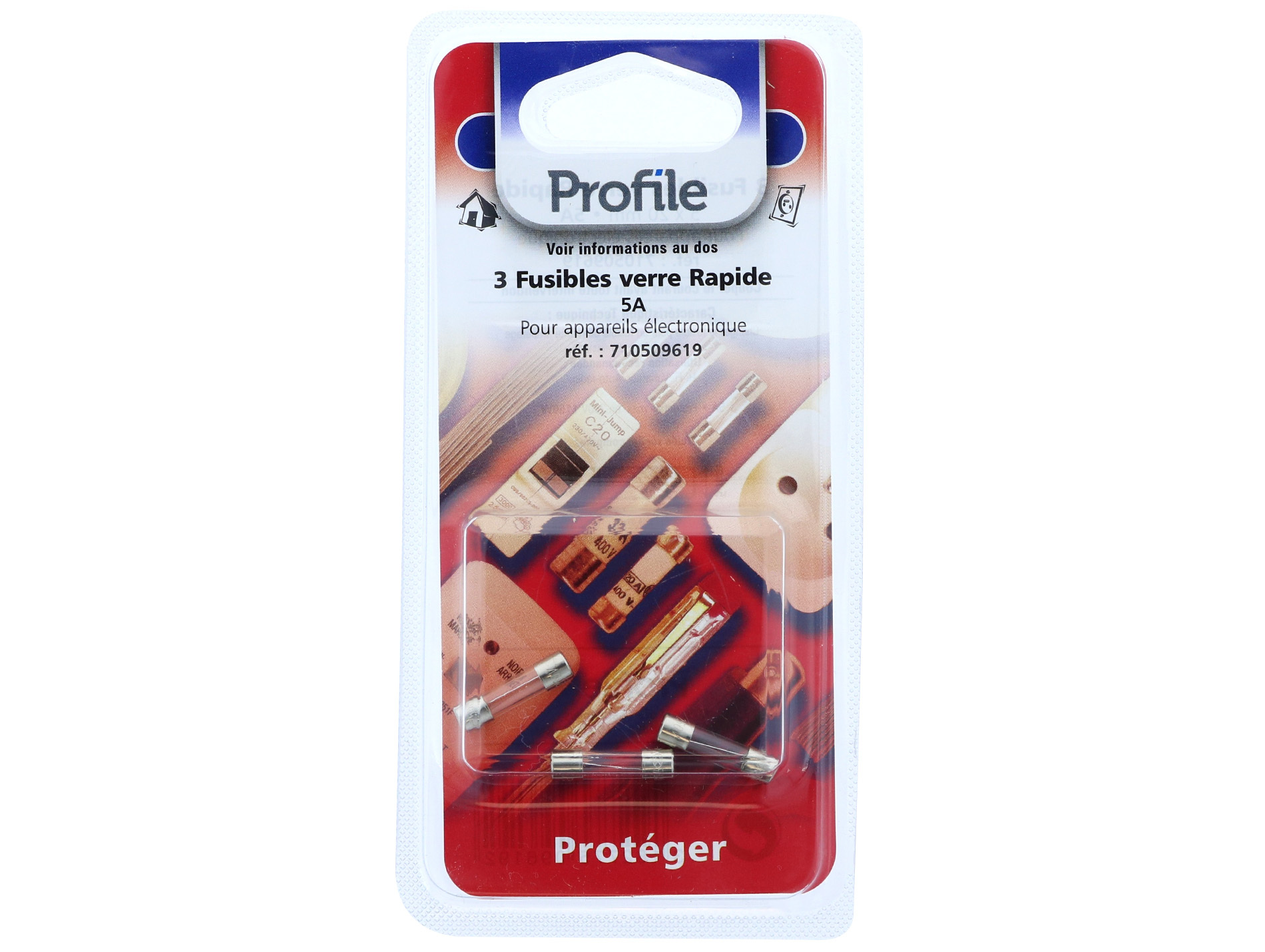 Fusible verre rapide 5A x3