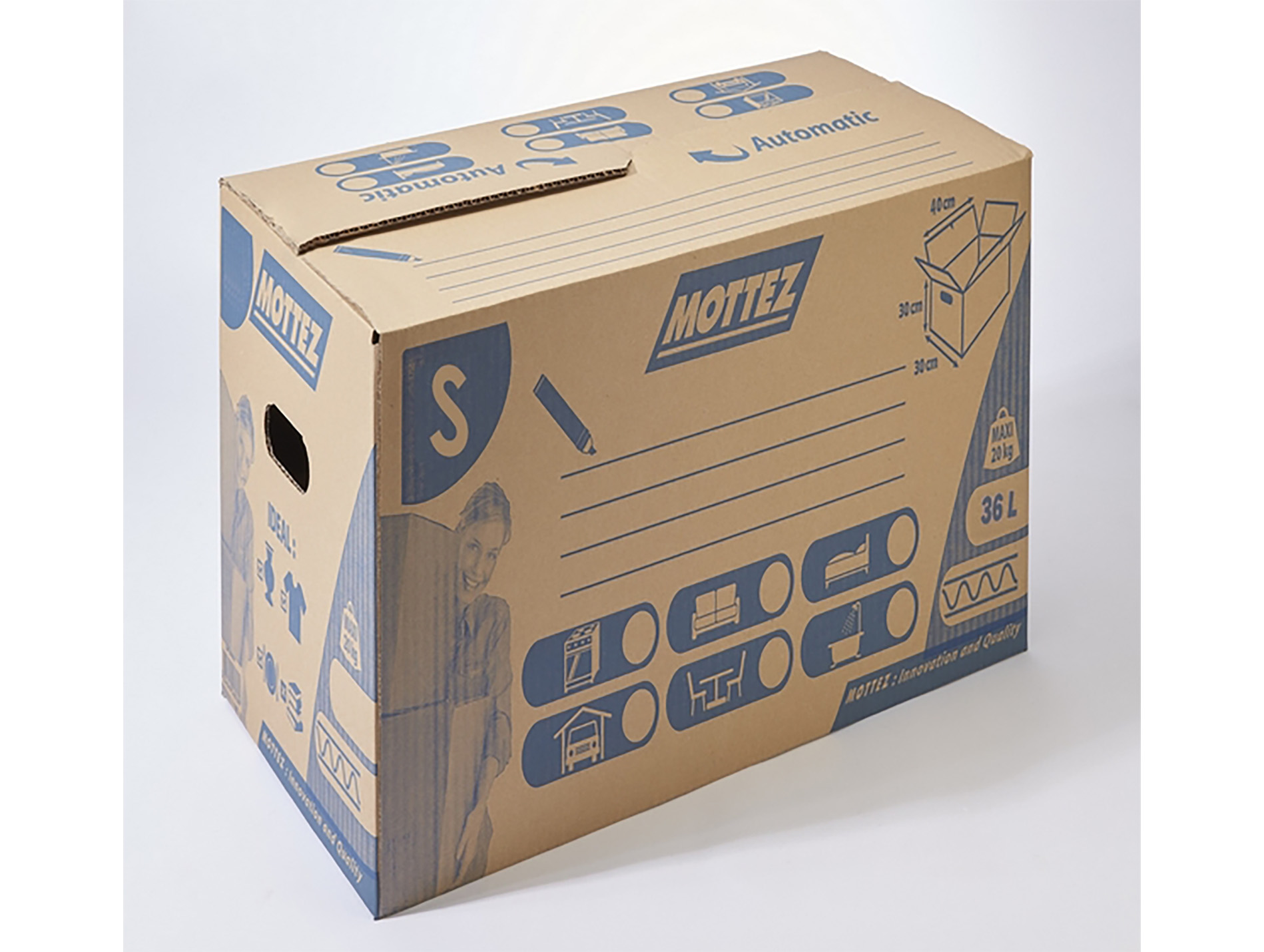 Carton MOTTEZ 36l fermeture automatique 400x300x300mm