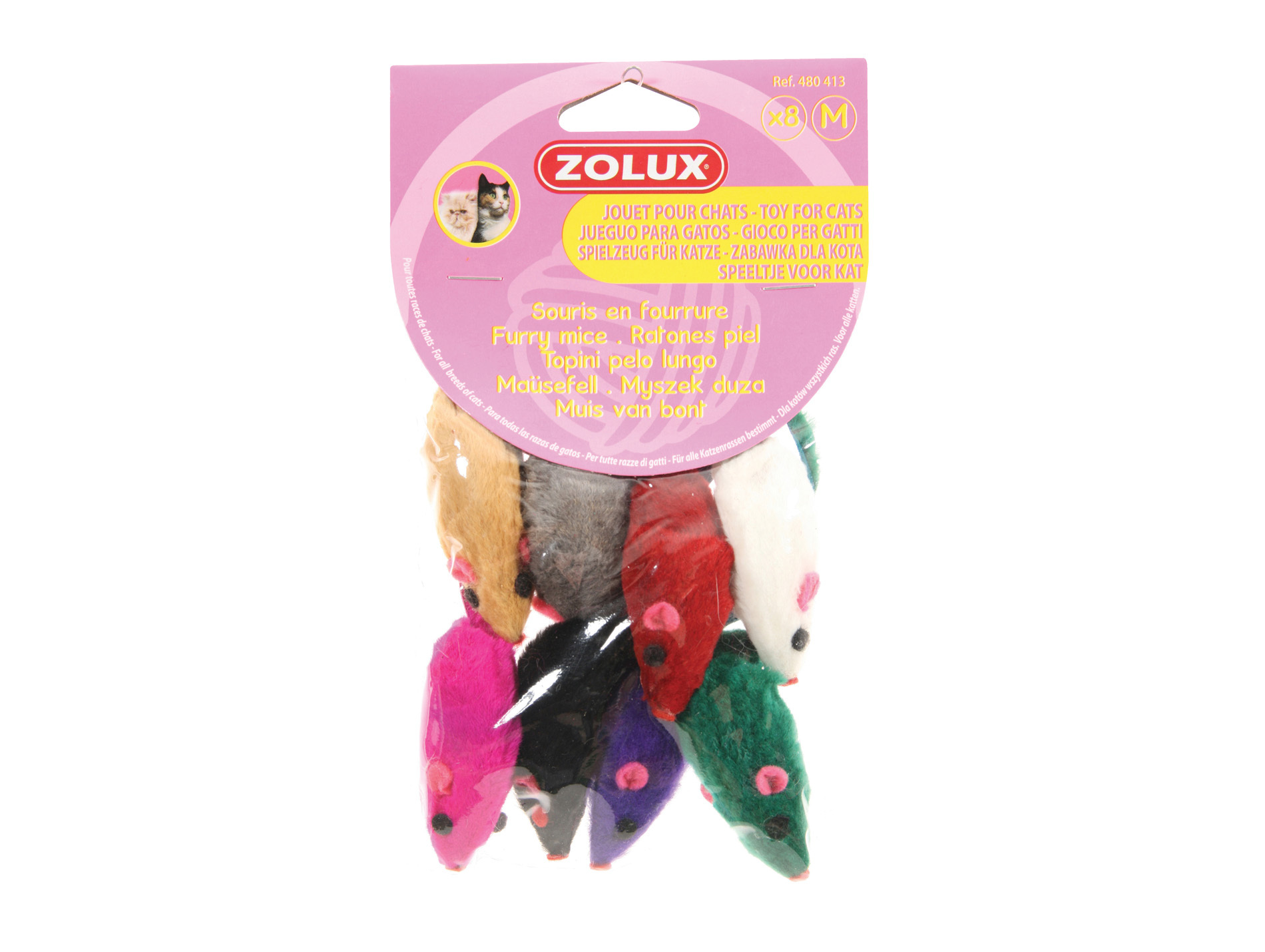 Jouet souris fourrure pour chat x8