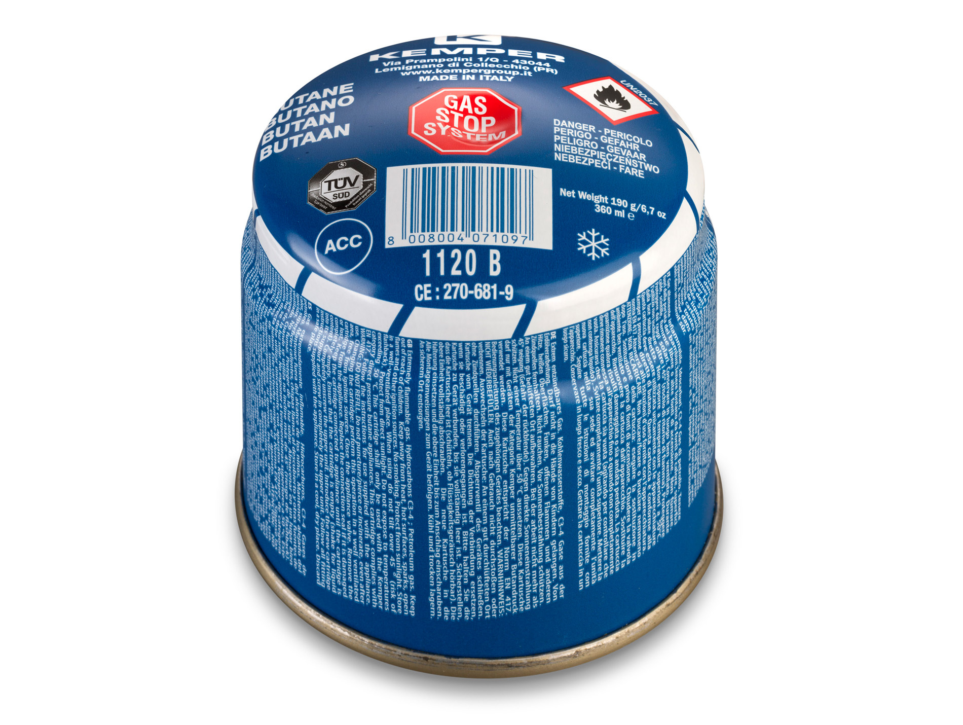 Cartouche de gaz BUTANE perçable 190 g