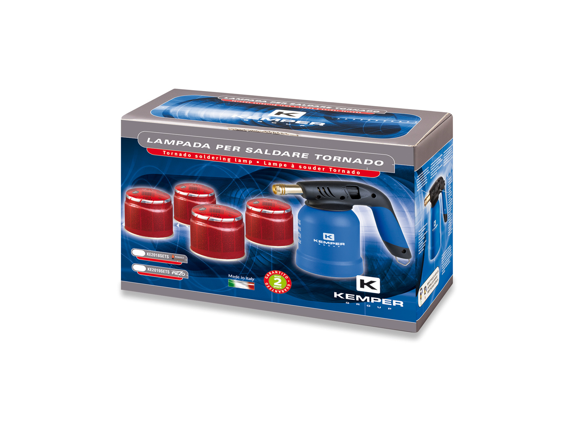 Lampe à souder allumage piezo KEMPER 4 cartouches gaz