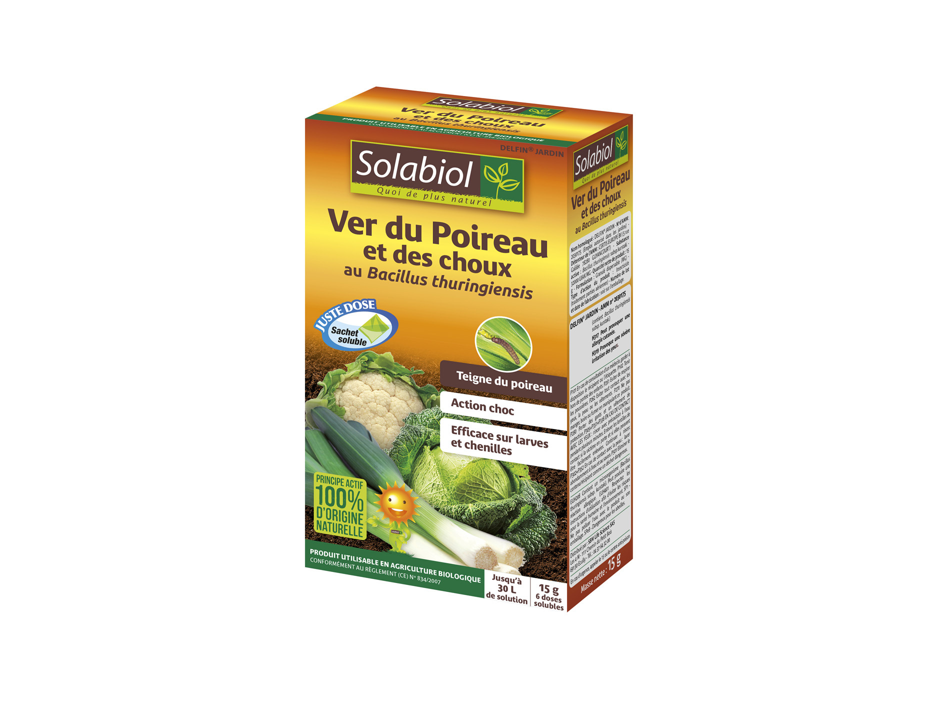 Insecticide SOLABIOL ver du poireau doses 6x2.5g