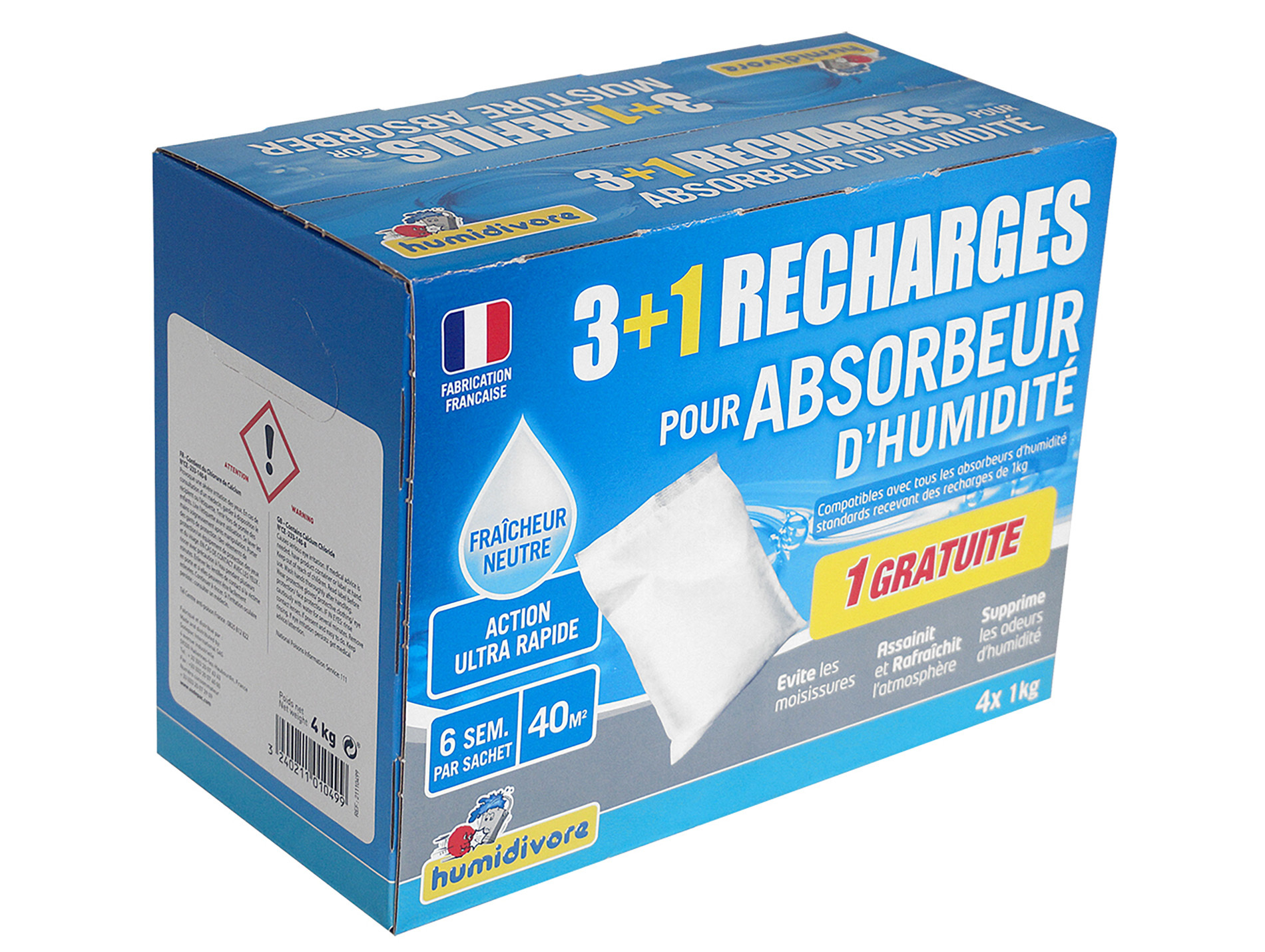 Humidivore neutre SODEPAC 4 recharges de 1kg + 1 gratuite
