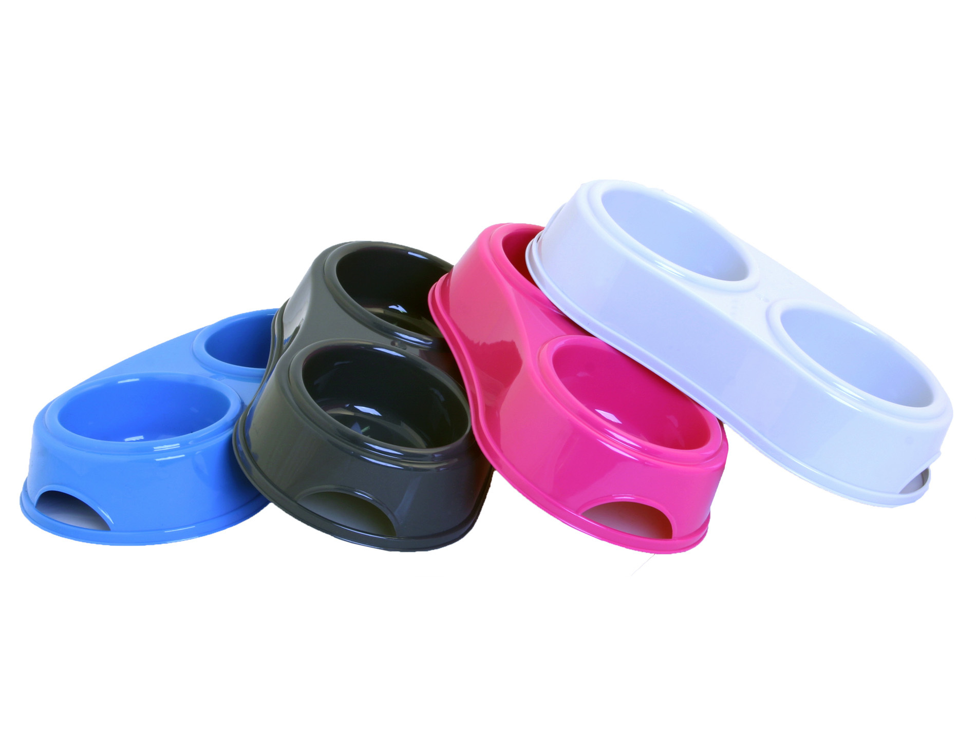 Gamelle double avec pied antidérapant 2x0,60L