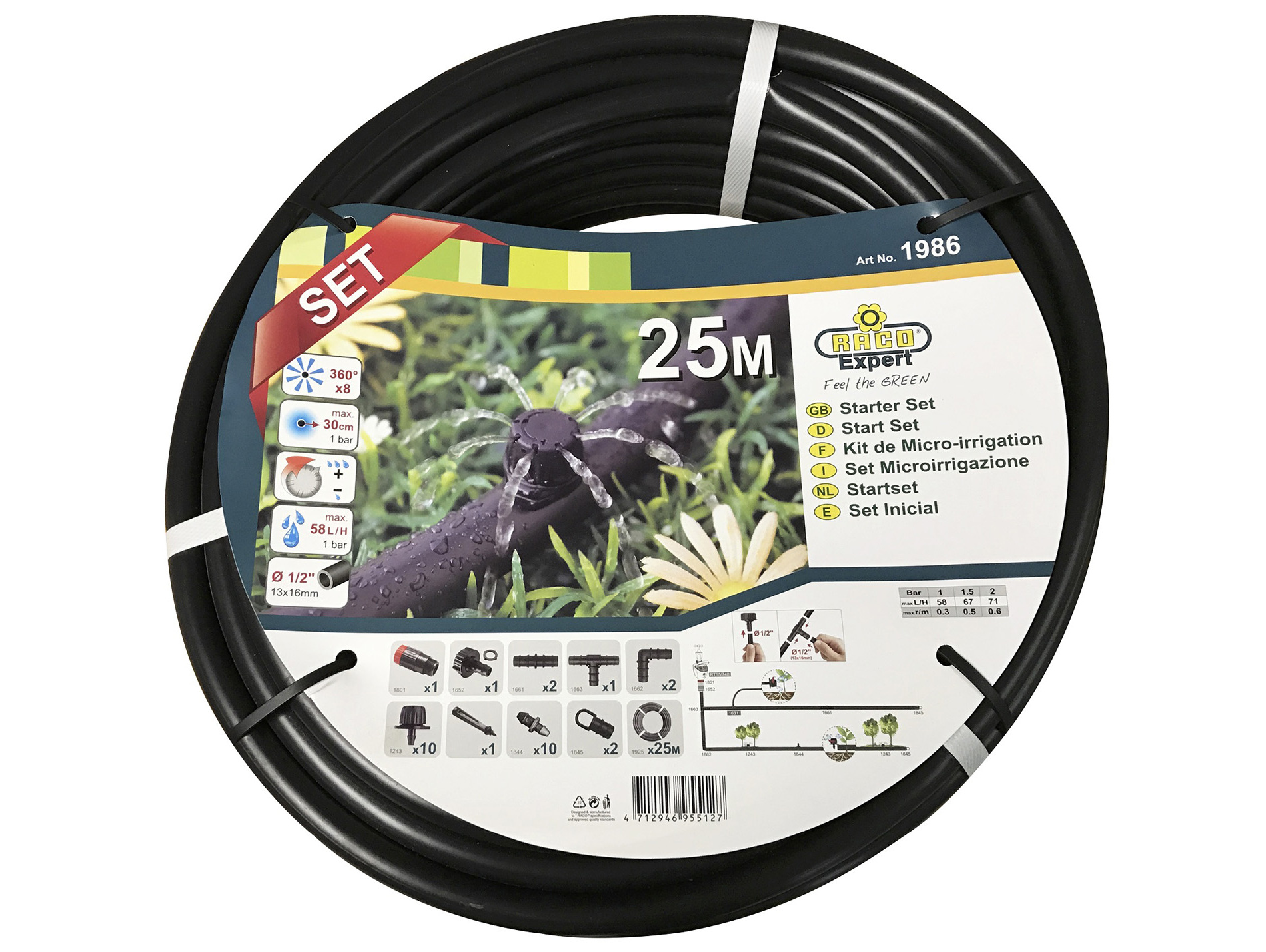 Kit complet tuyau goutte à goutte 25m