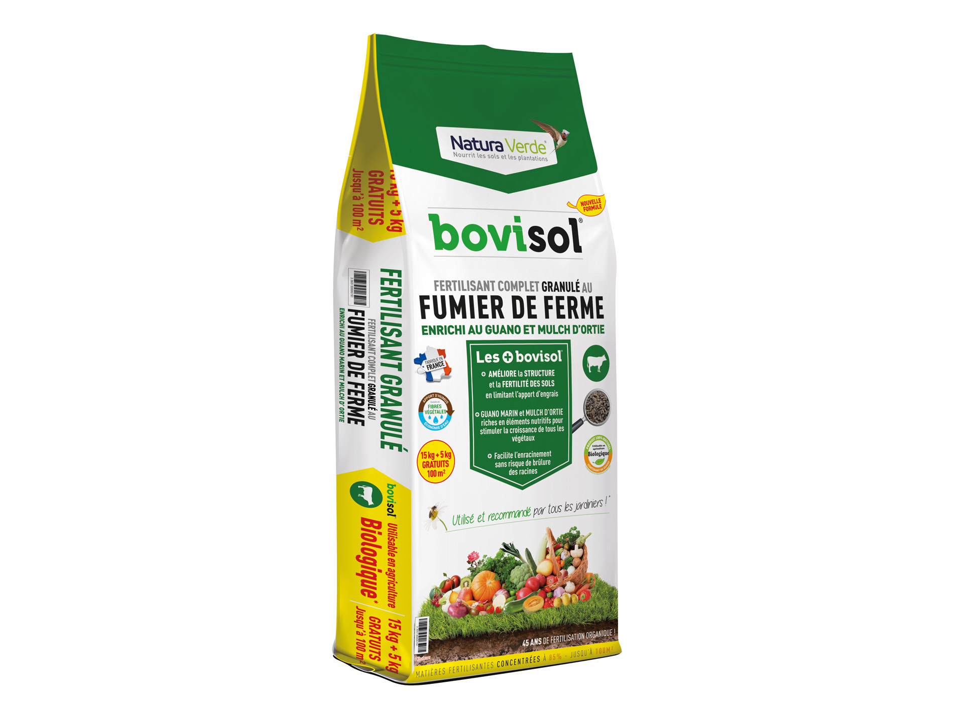 Fertilisant Bovisol 15kg+5kg