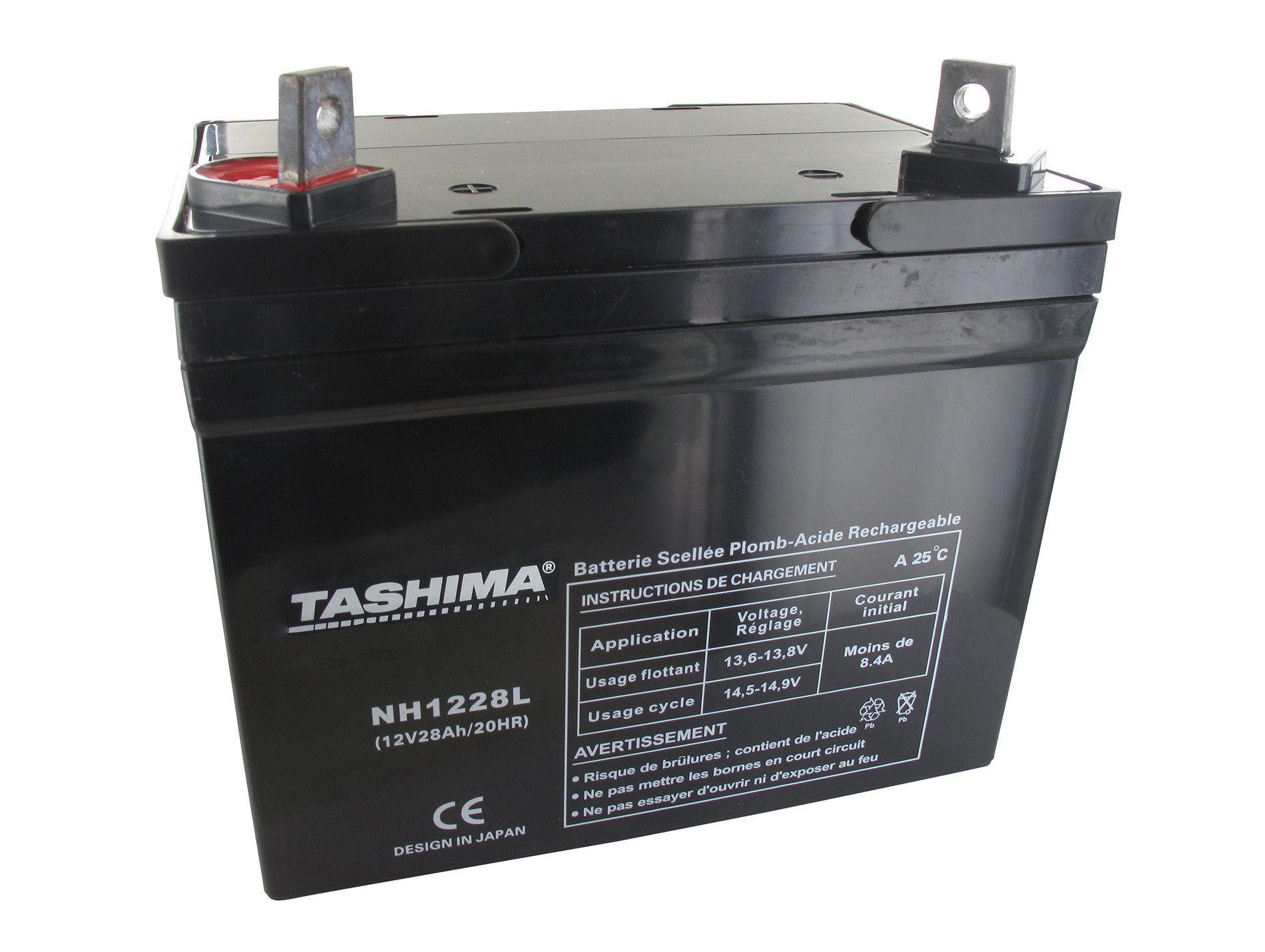 Batterie gel autoportée TASHIMA NH1228L 12V 28Ah gauche