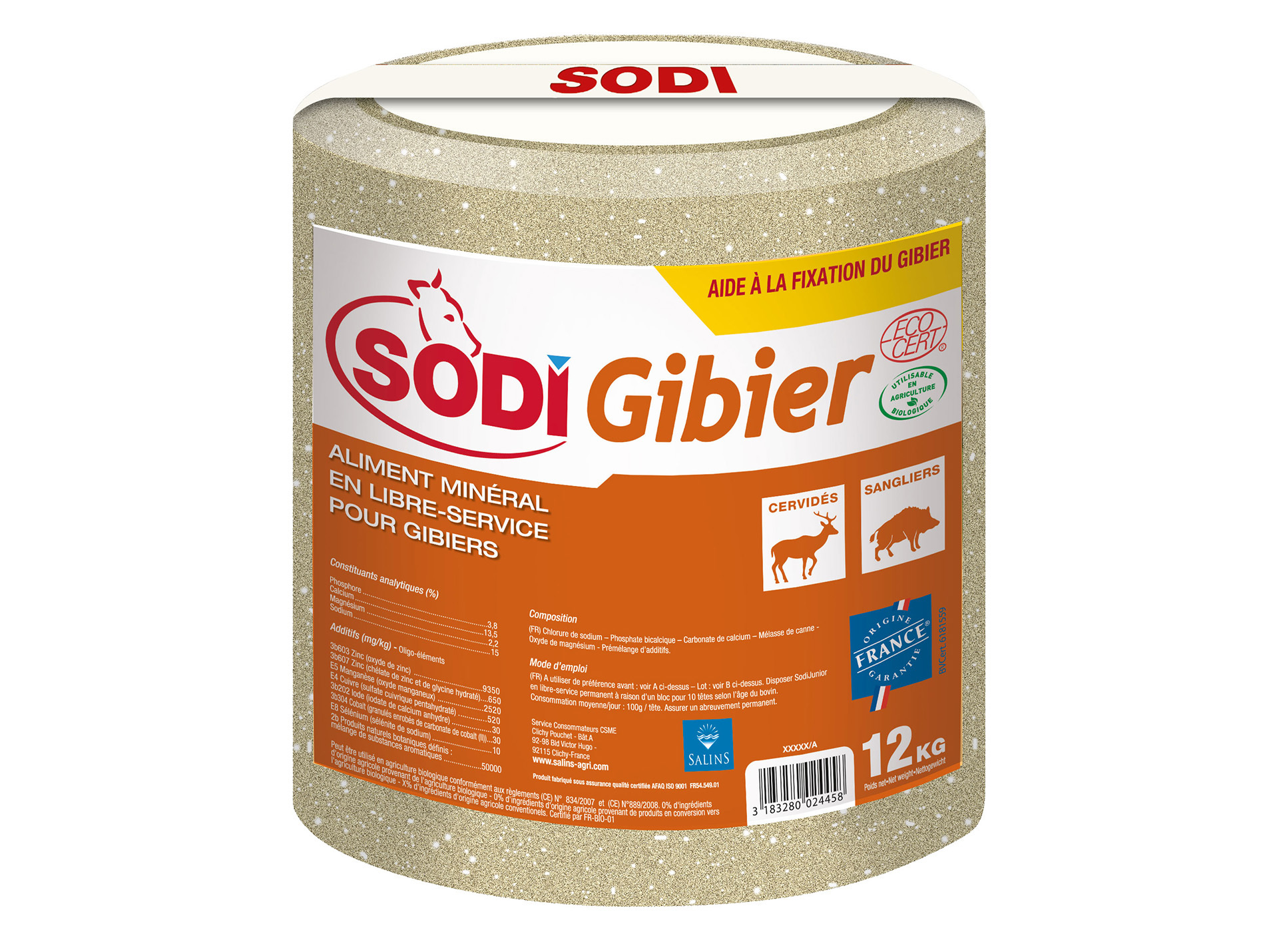 Bloc à lécher SODI gibier 12kg