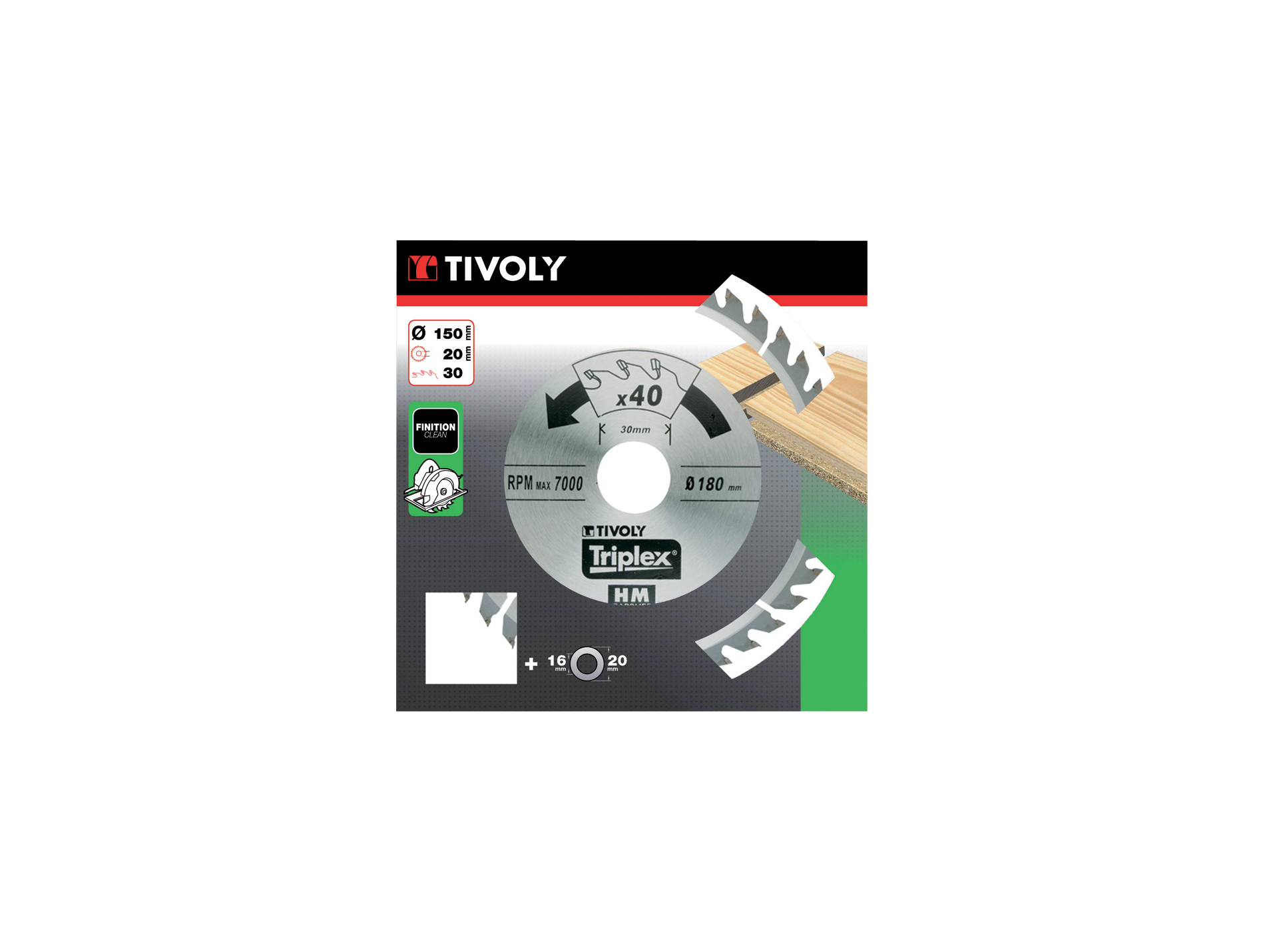 Lame scie circulaire finition Ø150 x 20mm 30 dents