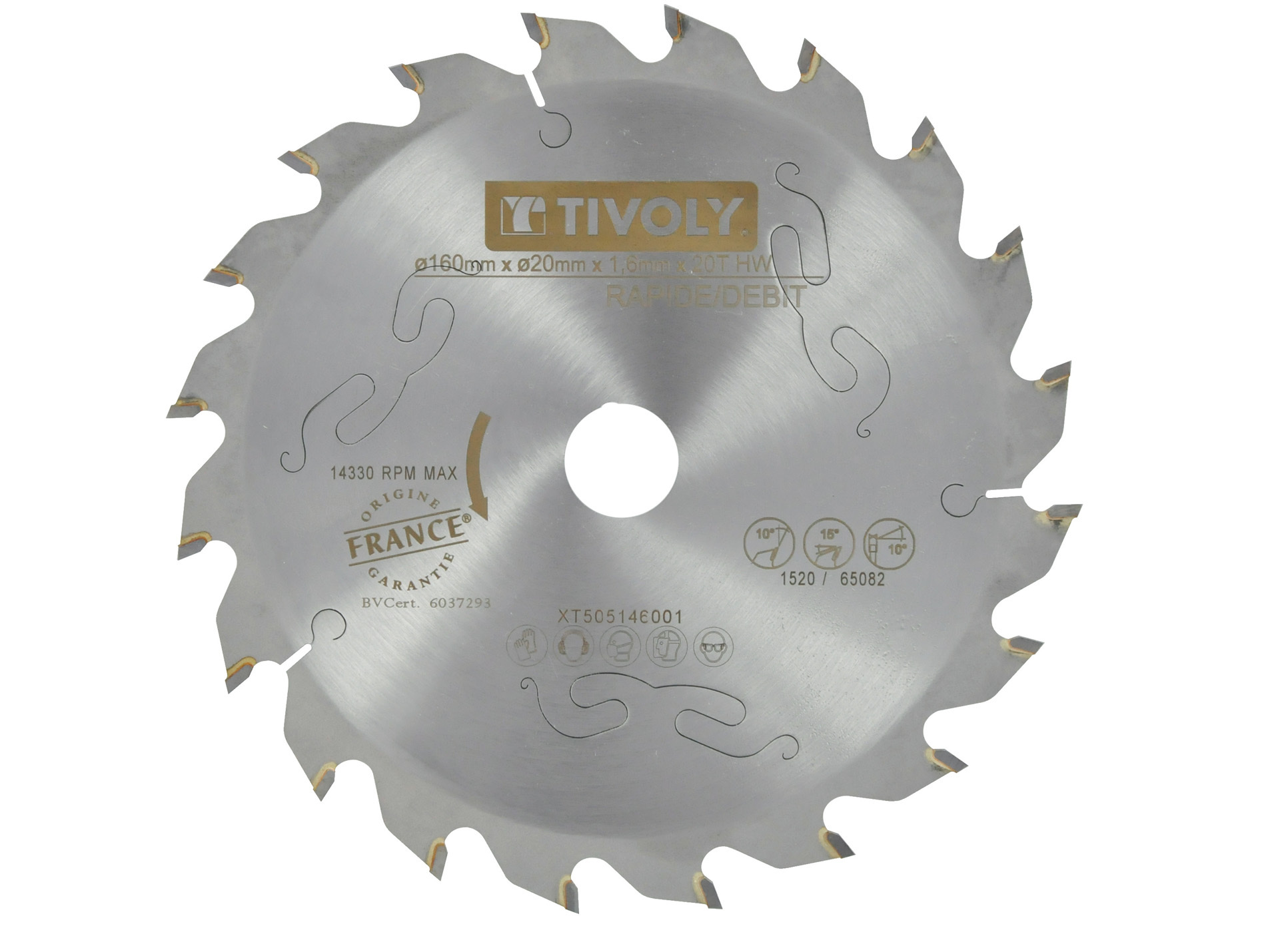 Lame scie circulaire débit Ø160 x 20mm 20 dents