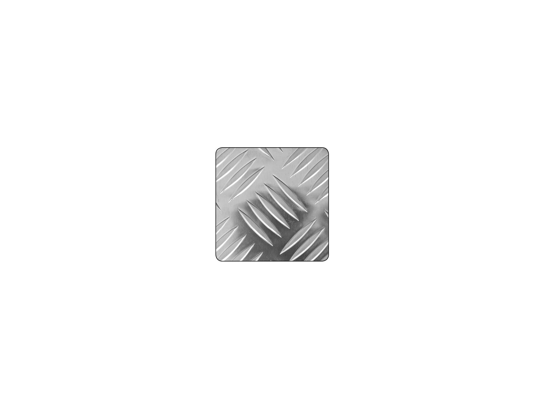 Tôle aluminium damier brut 500x500mm Ép.1,5mm