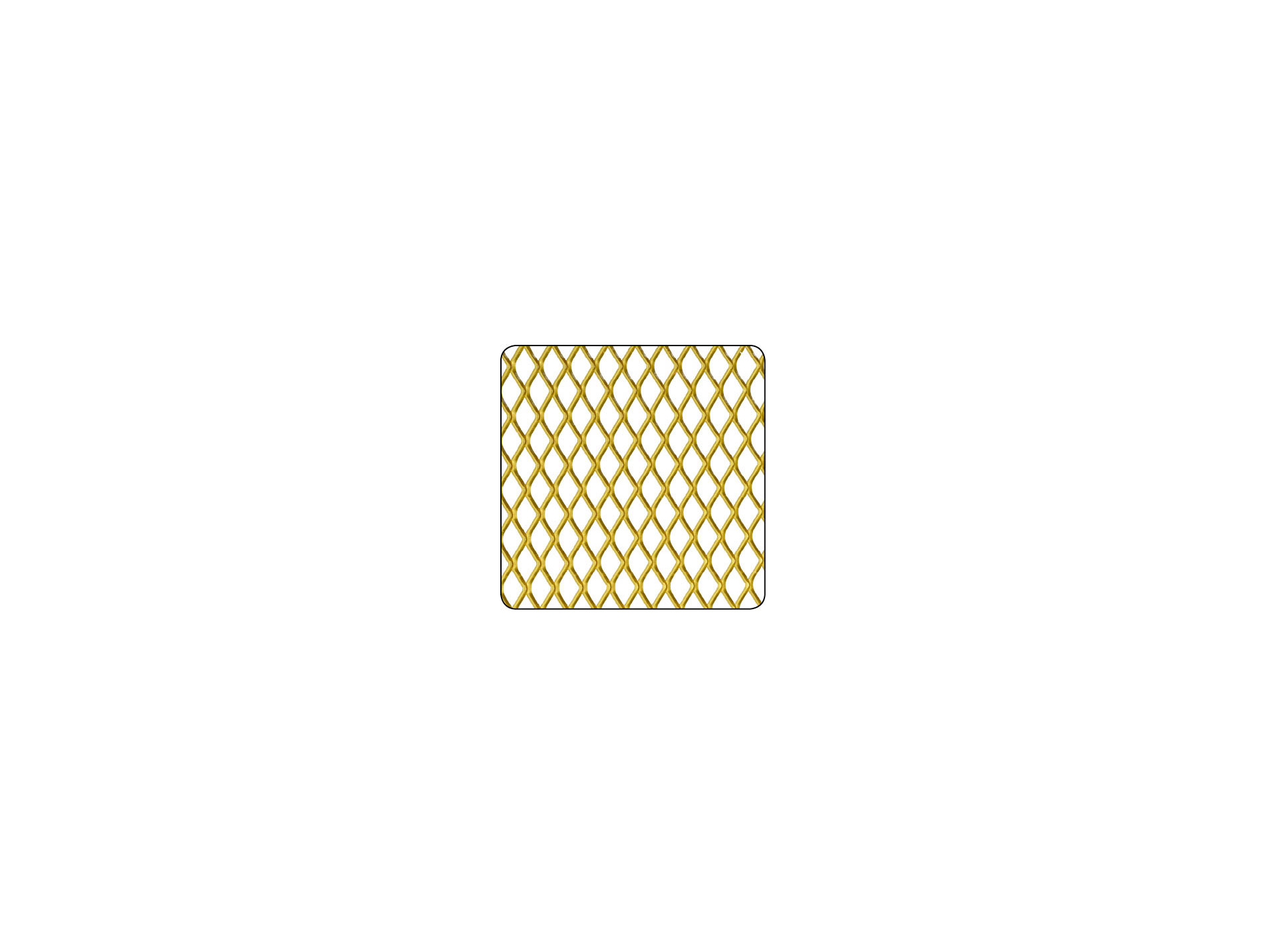 Métal déployé aluminium anodisé or 500x500mm Ép.0,8mm