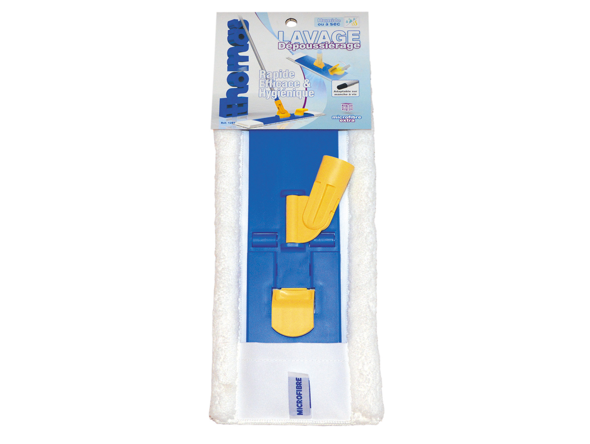 Tête balai lave-sol articulé+ lavette 44cm