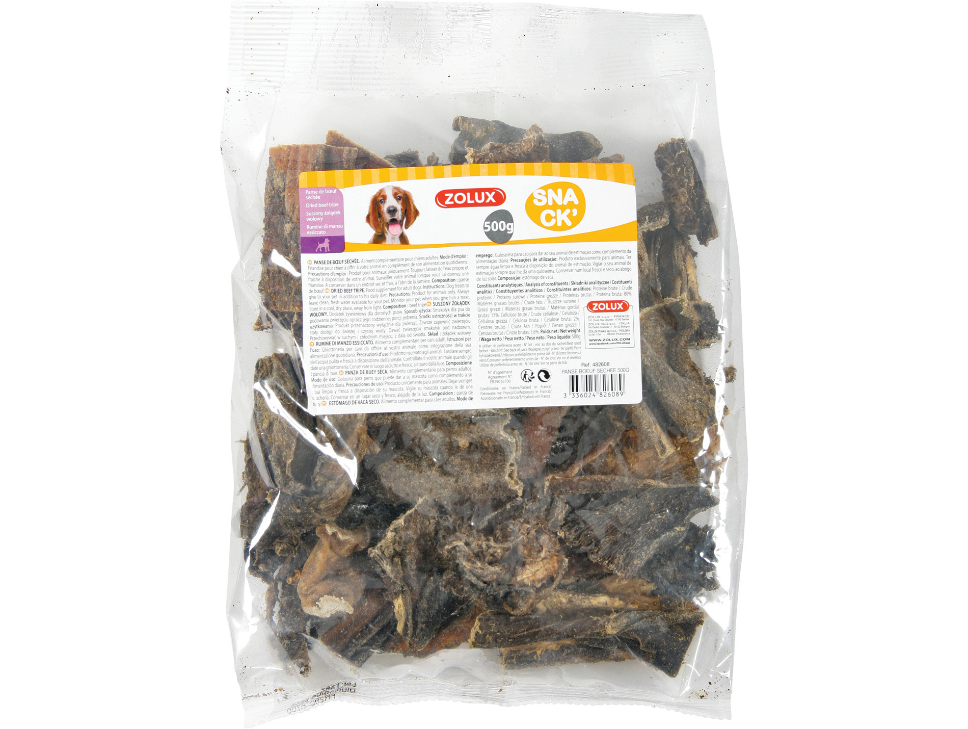 Friandise panse de boeuf séchée ZOLUX 500g