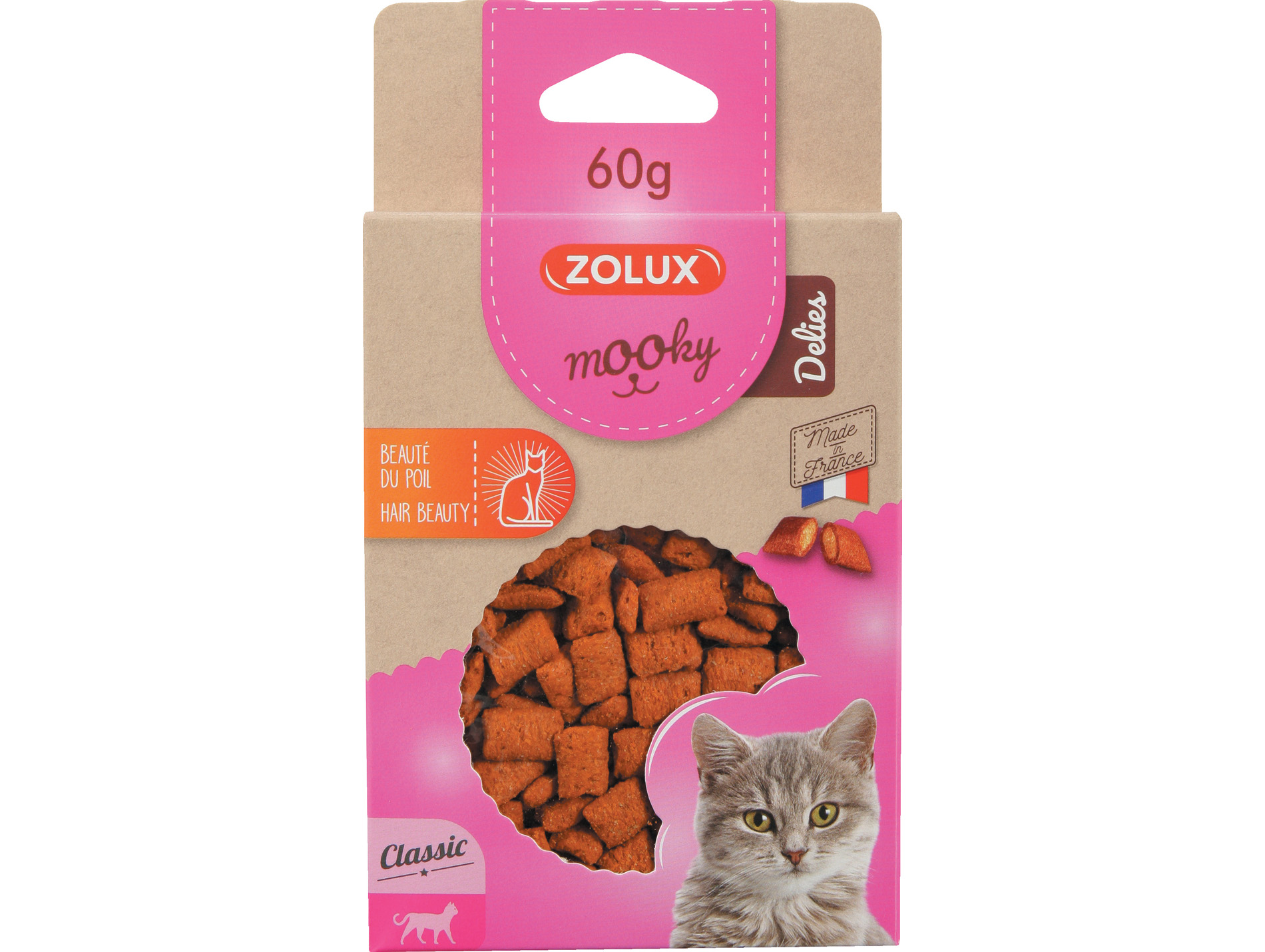 Friandises chat ZOLUX Mooky beauté du poil 60g