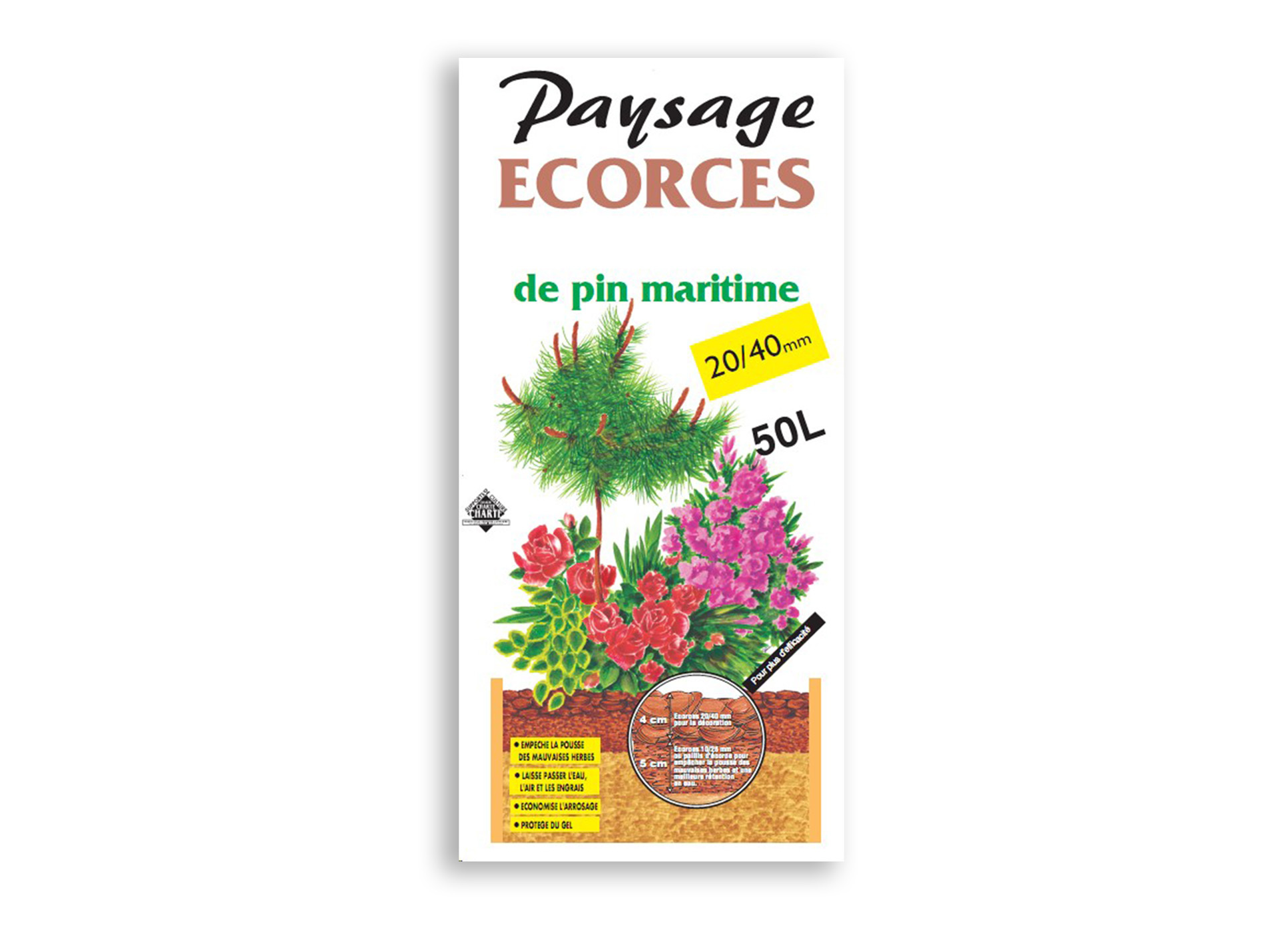 Ecorces de pin maritime PAYSAGE 20/40mm 50L