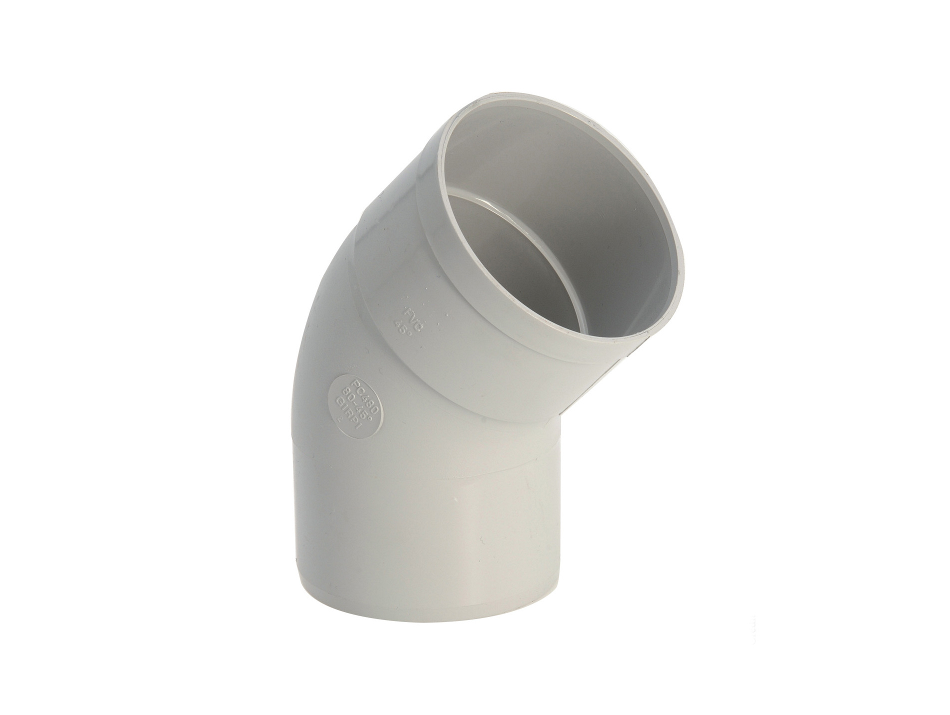 Coude 45° Mâle / Femelle D80 Gris