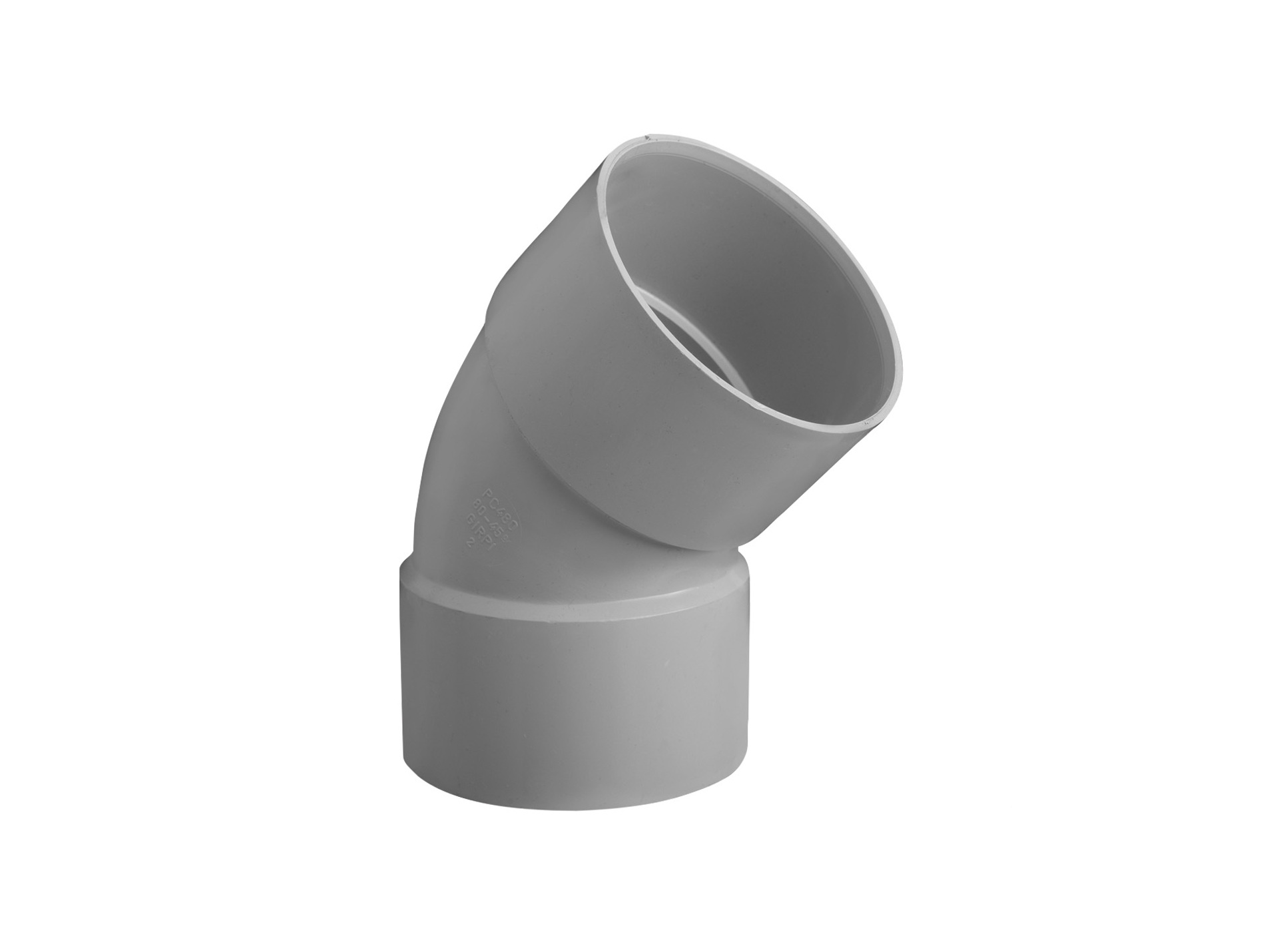 Coude 45° Femelle / Femelle D80 Gris