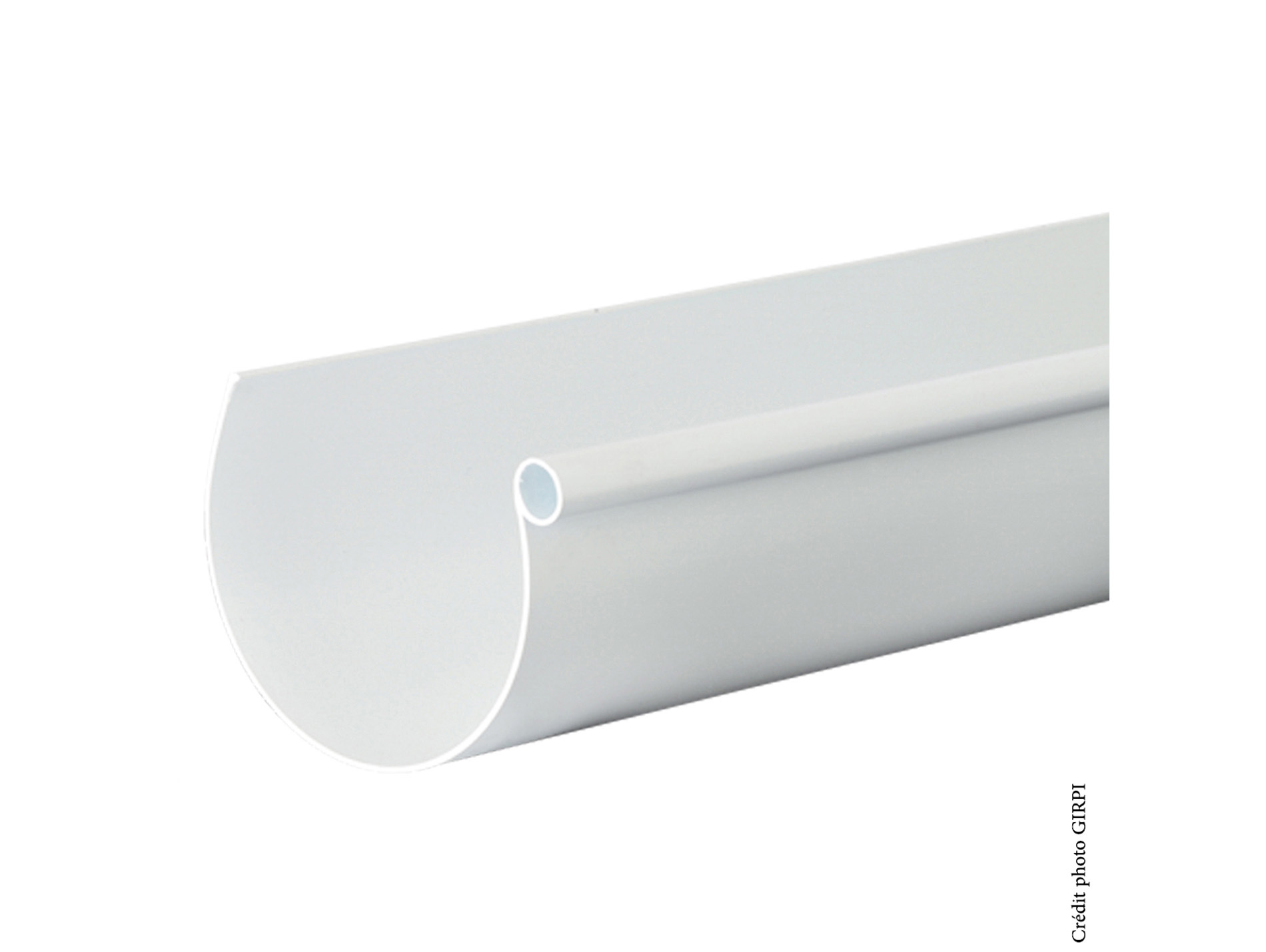 Gouttière PVC demi-ronde 4m D33 Blanc
