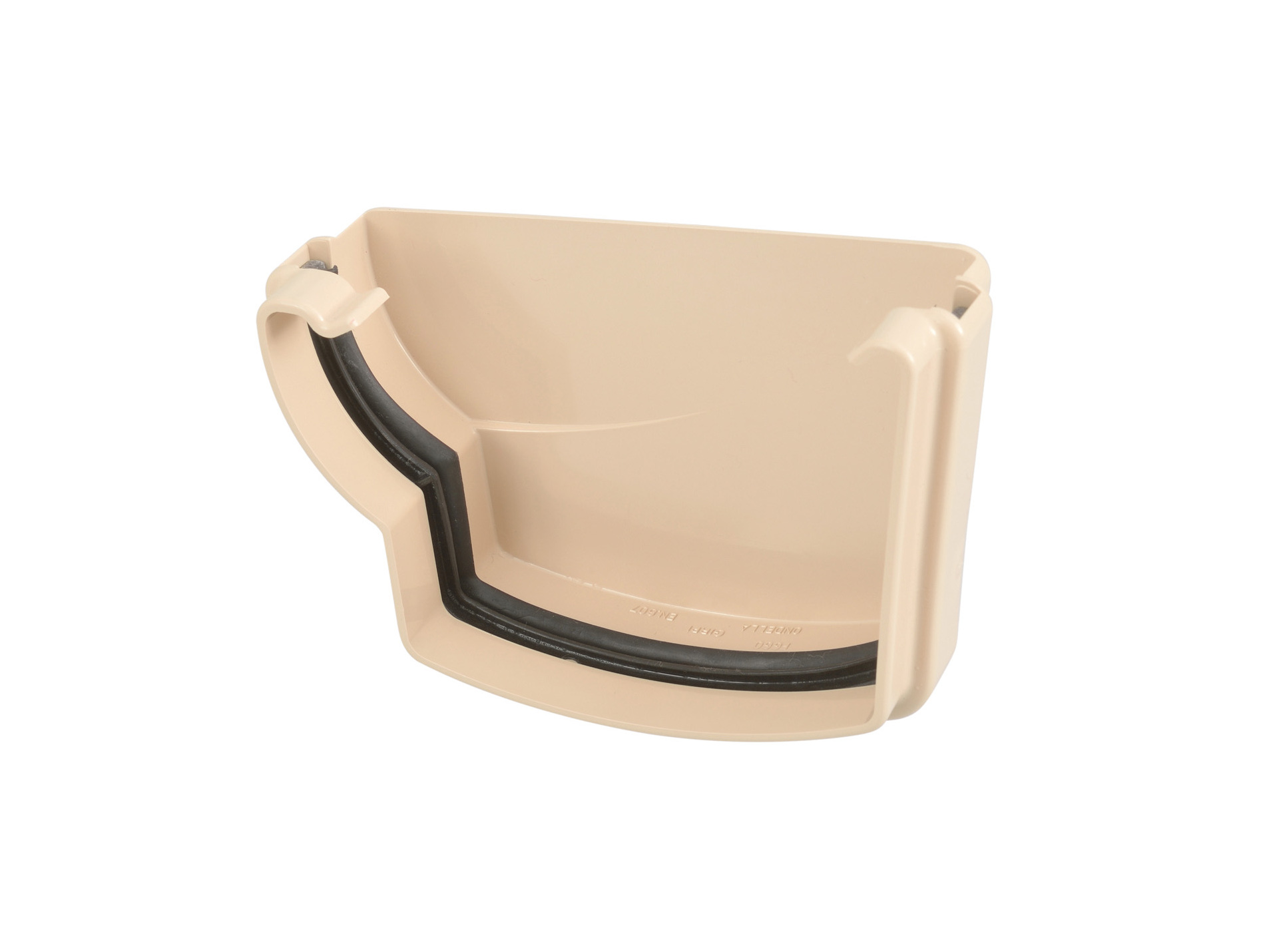 Fond de gouttière gauche à joint Ondella PVC sable