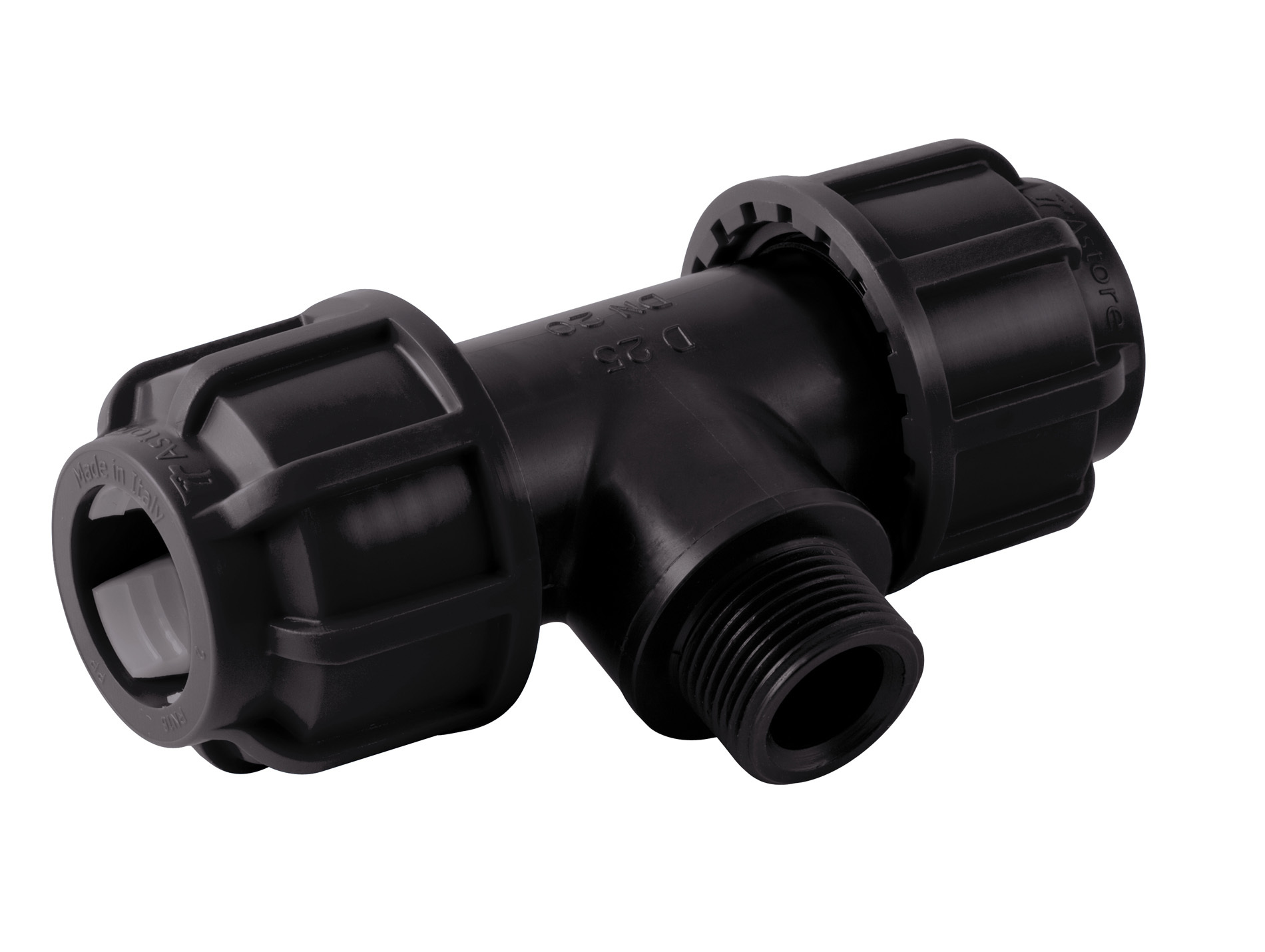 Té PP PE fileté Mâle 20x27 D25