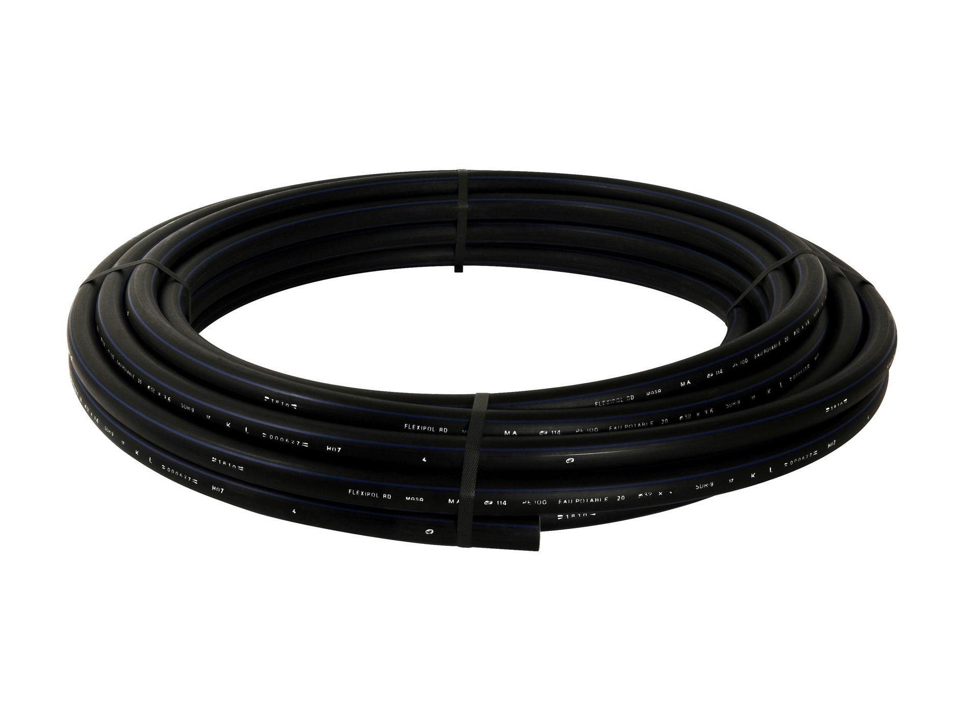 Tuyau PEHD bande bleue Ø32 25M